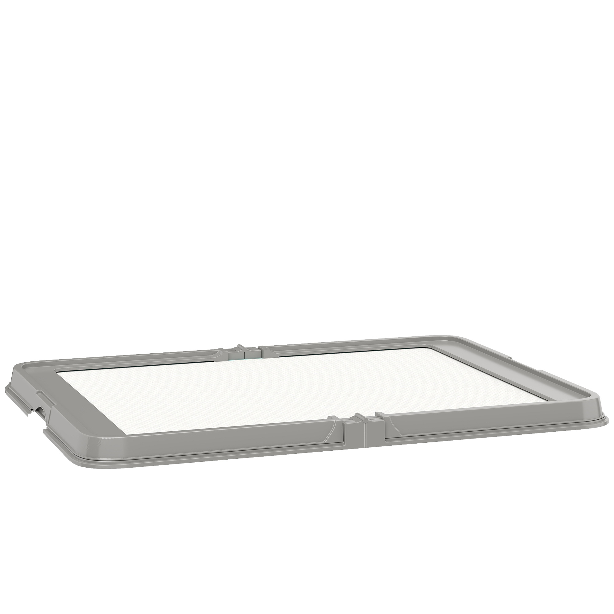 PawHut Klappbare Hundetoilette, 86x62 cm, Toilettenschale fürs Hundetraining, mit 3 Einlagen, rutschfeste Füße und leicht zu reinigen, Grau Aosom