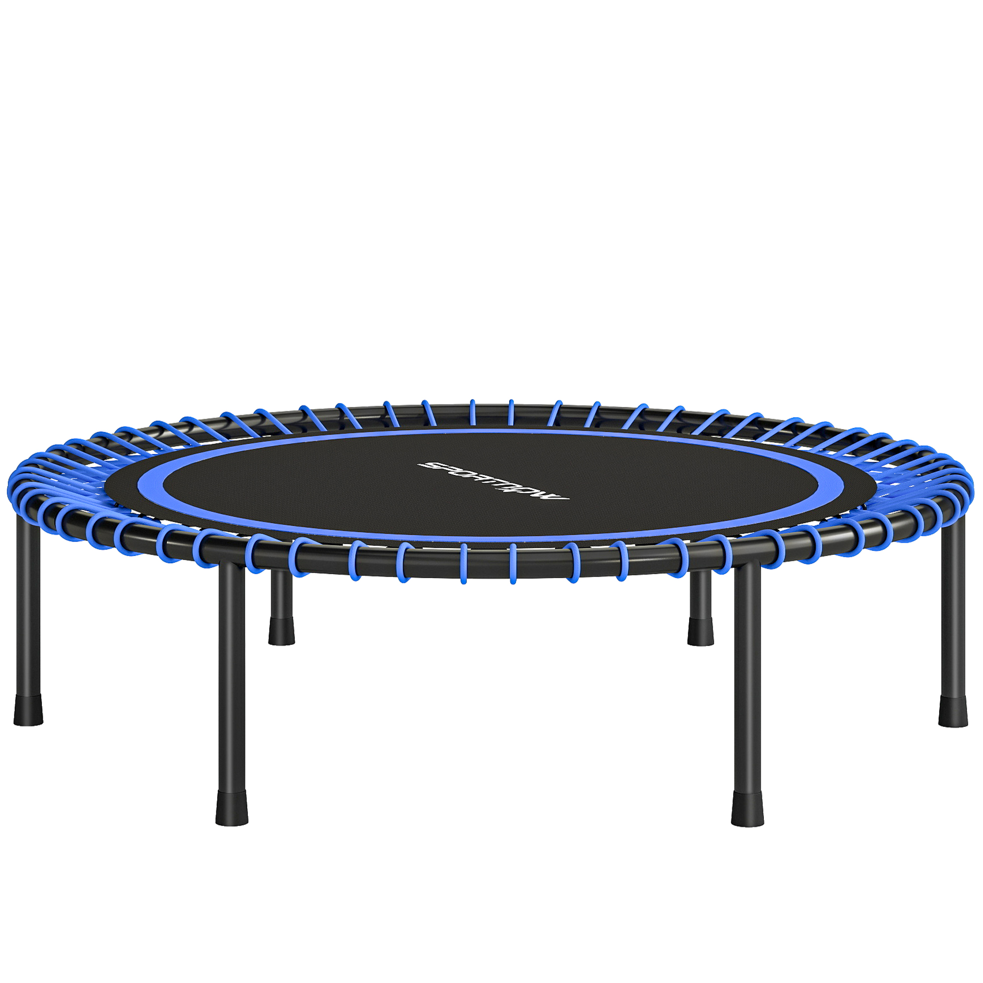 SPORTNOW Trampoline de Fitness Ø114 cm avec Cadre en Acier Renforcé pour Entraînement Jambes Corps Bleu et Noir