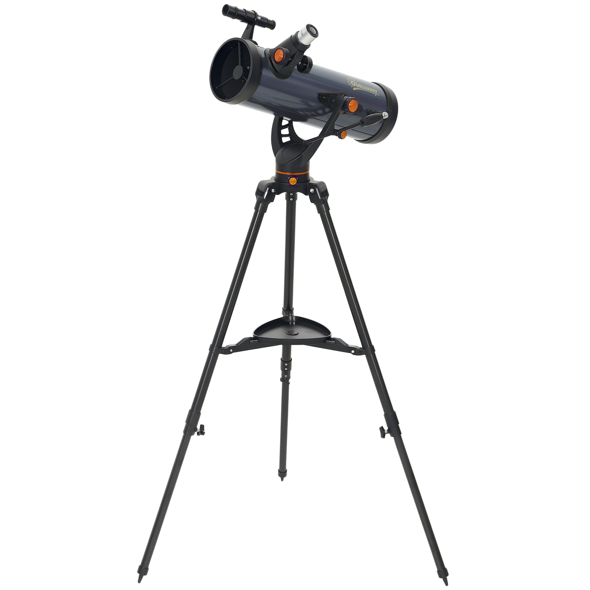Outsunny Télescope Réflecteur Astronomique pour Adultes et Débutants Ouverture 114 mm avec Trépied Réglable Housse