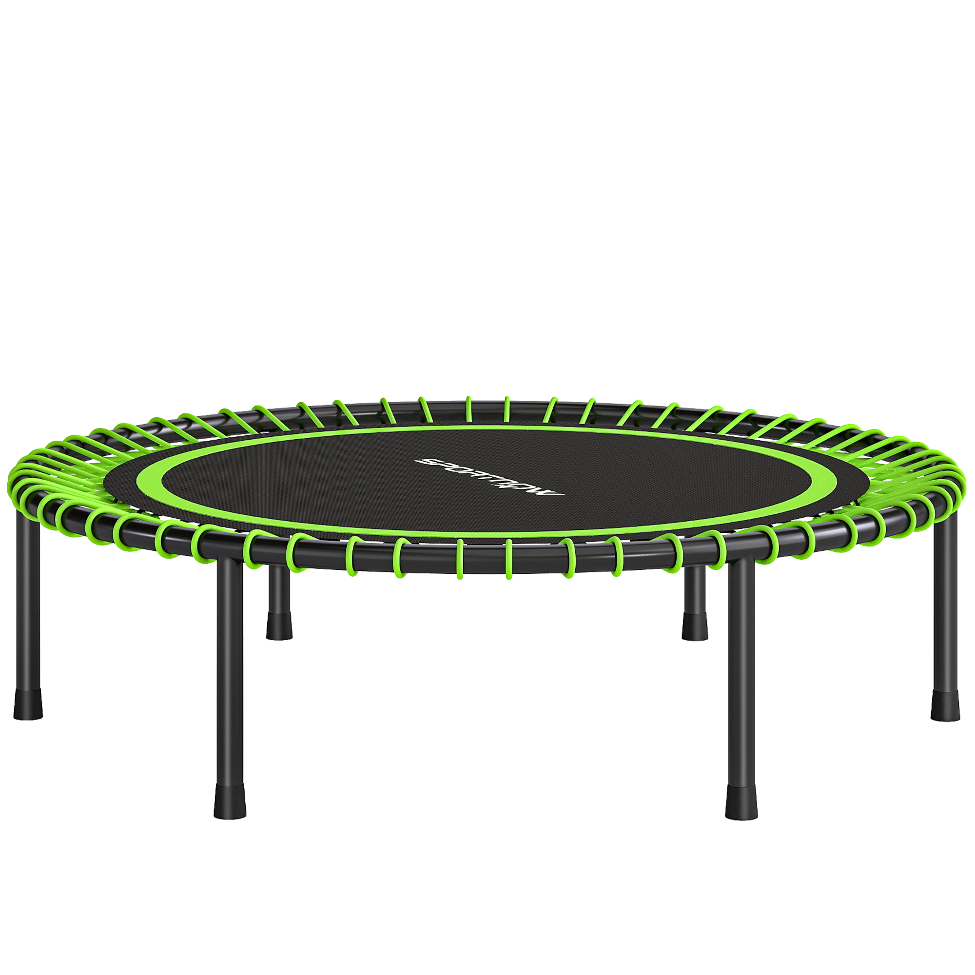 SPORTNOW Trampoline fitness Ø114 cm avec cadre en acier renforcé pour entraînement jambes et corps vert et noir