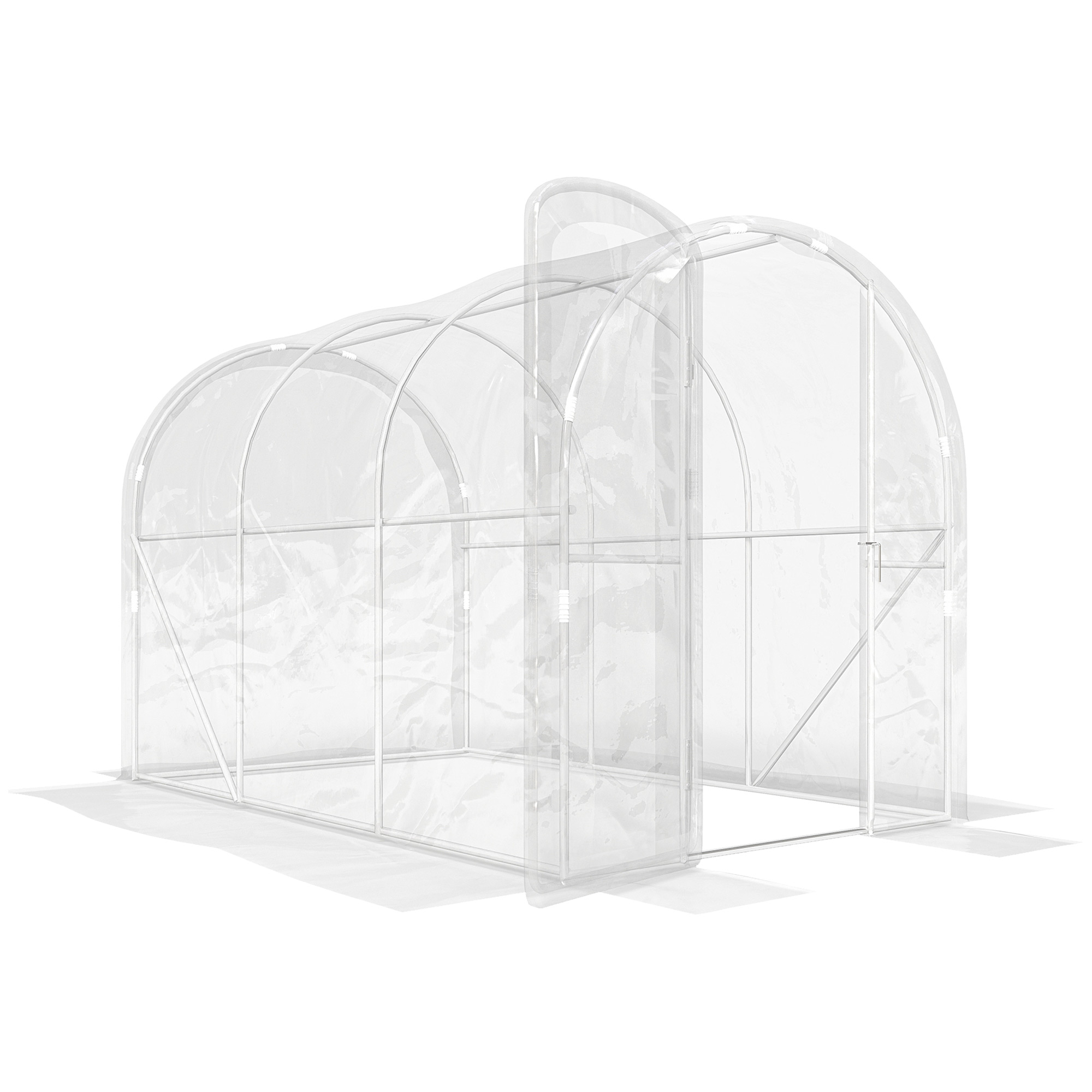 Outsunny Tunnel-Gewächshaus 3 x 2 x 2 m 6 m² mit angeschlagener Tür PE-Plane 150 g/m² für Gemüse Pflanzen Blumen Aosom