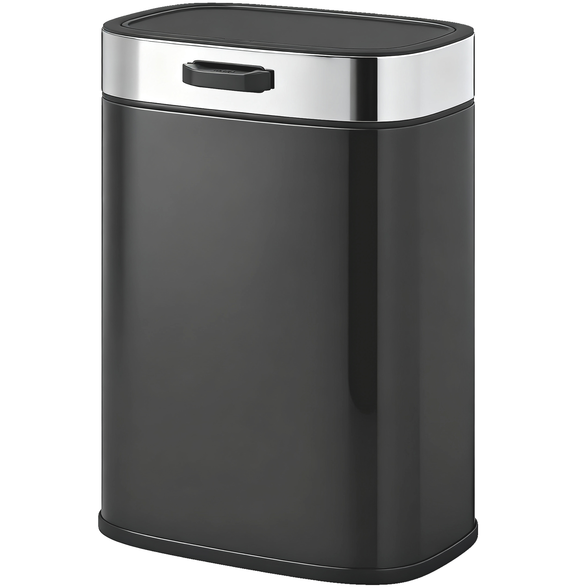 HOMCOM Poubelle, poubelle de cuisine en acier inoxydable avec couvercle restant ouvert, cuve intérieure amovible, 21,5x19,5x30 cm, Noir
