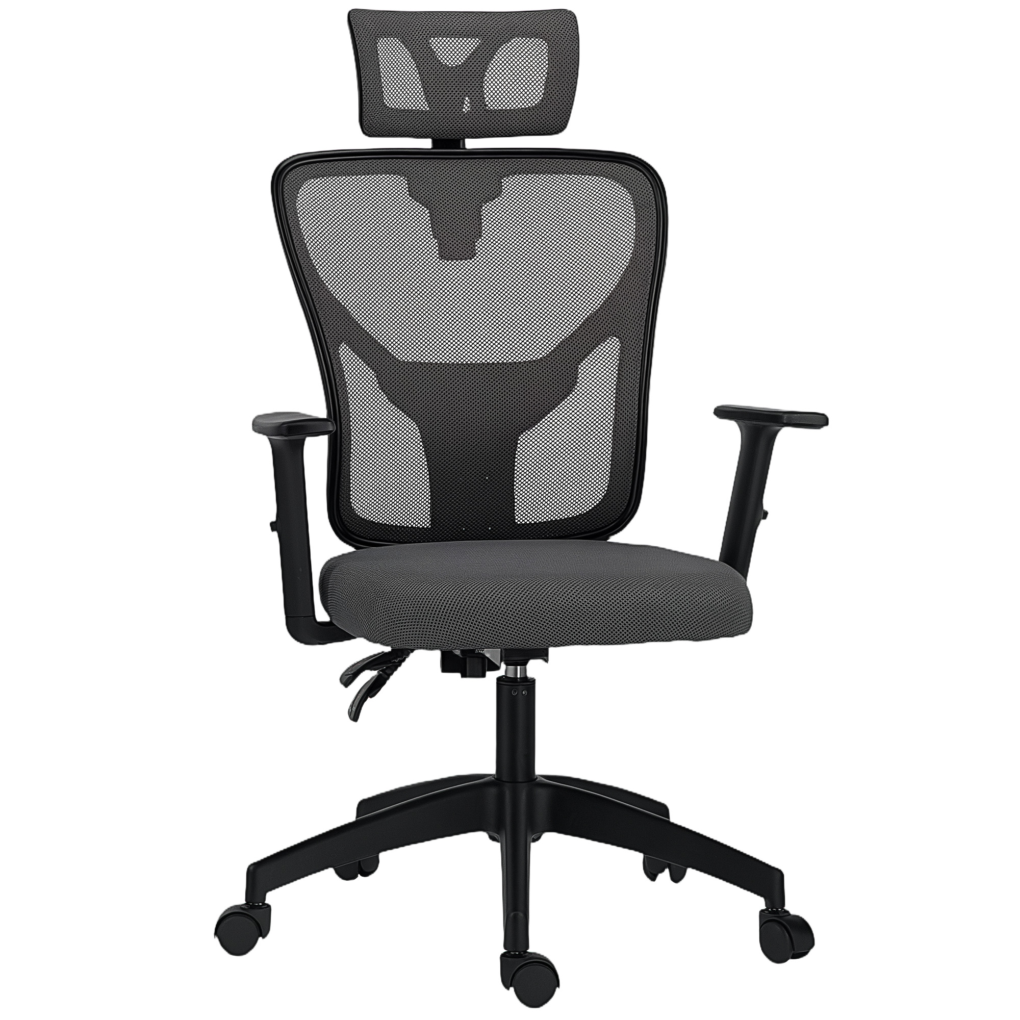 Chaise de Bureau Ergonomique et Réglable avec Soutien Lombaire et Appuie-tête, Grigio