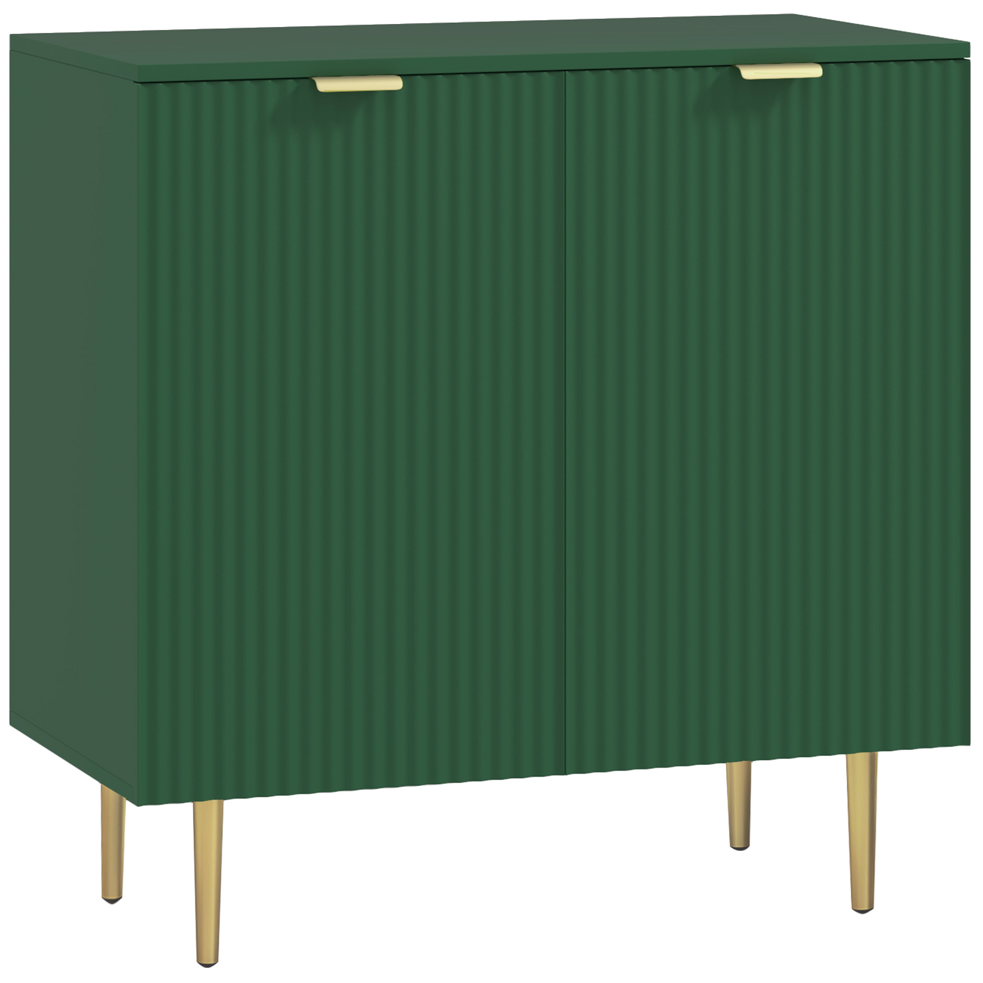HOMCOM Küchenbuffet, Aufbewahrungsmöbel mit 2 Türen, verstellbares Regal, erhöhte Metallfüße, für Küche & Wohnbereich, 80 x 40 x 80 cm, olivgrün Aosom