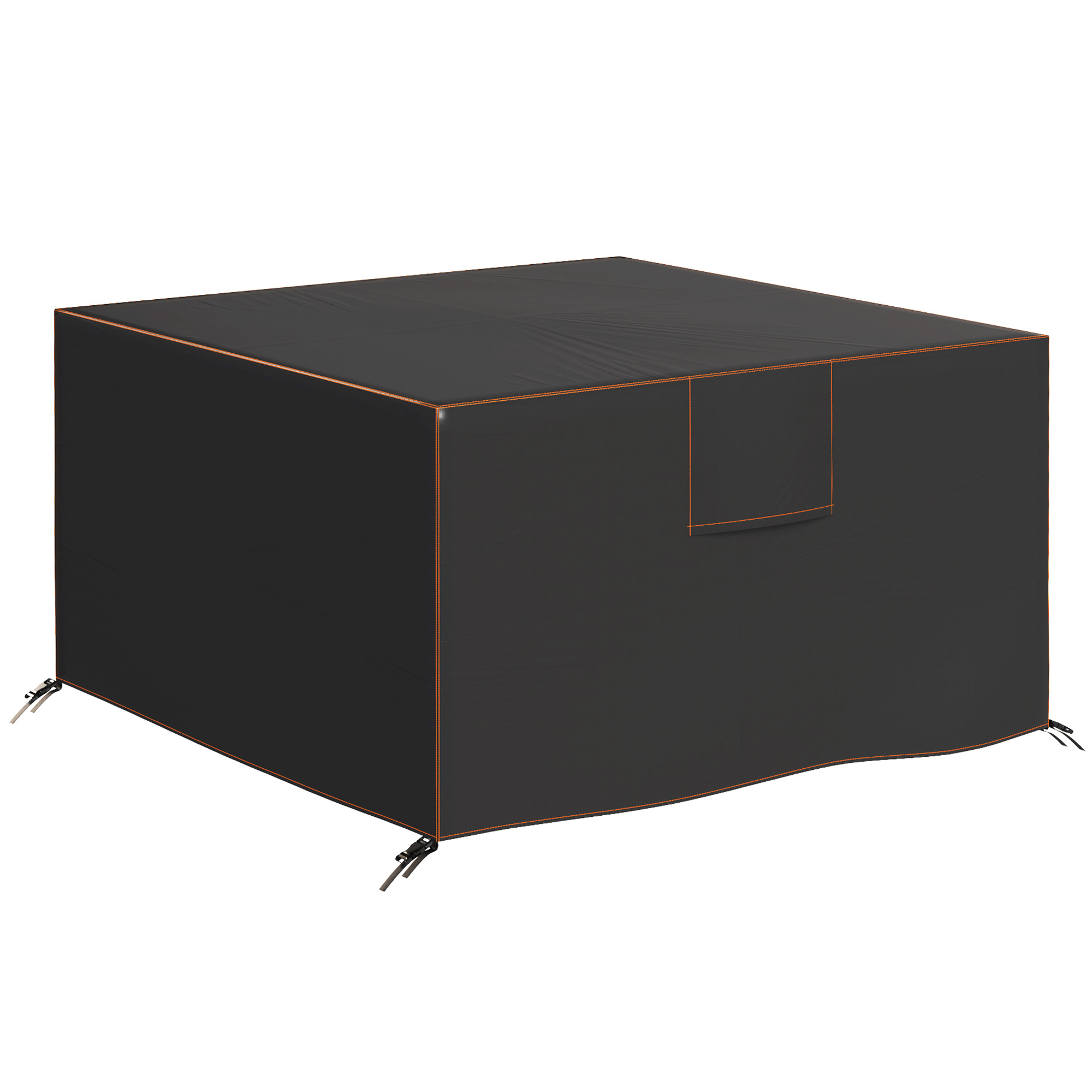 Outsunny Pokrywa na Meble Ogrodowe Zimoodporna Wodoodporna Ochrona UV Pokrowiec 420D Oxford 125x125x74 cm Czarna | Aosom PL