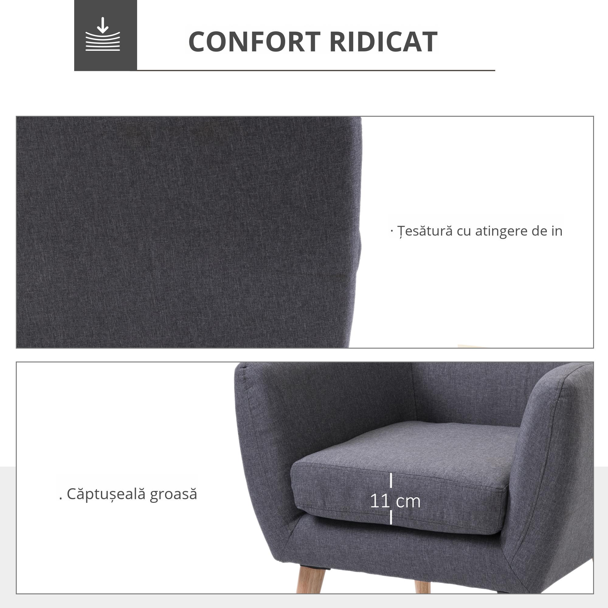  Scaun Fotoliu de Design Dormitor Salon Moderna Gri [3]