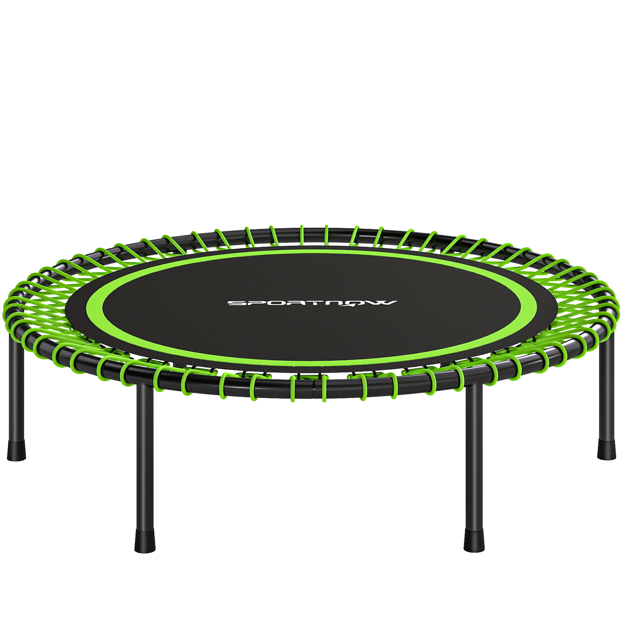 SPORTNOW Fitness-Trampolin Ø114 cm, Trampolin mit verstärktem Stahlrahmen, Belastbarkeit 200 kg, für Bein- und Ganzkörpertraining zu Hause, Büro, Fitnessstudio, Grün und Schwarz Aosom