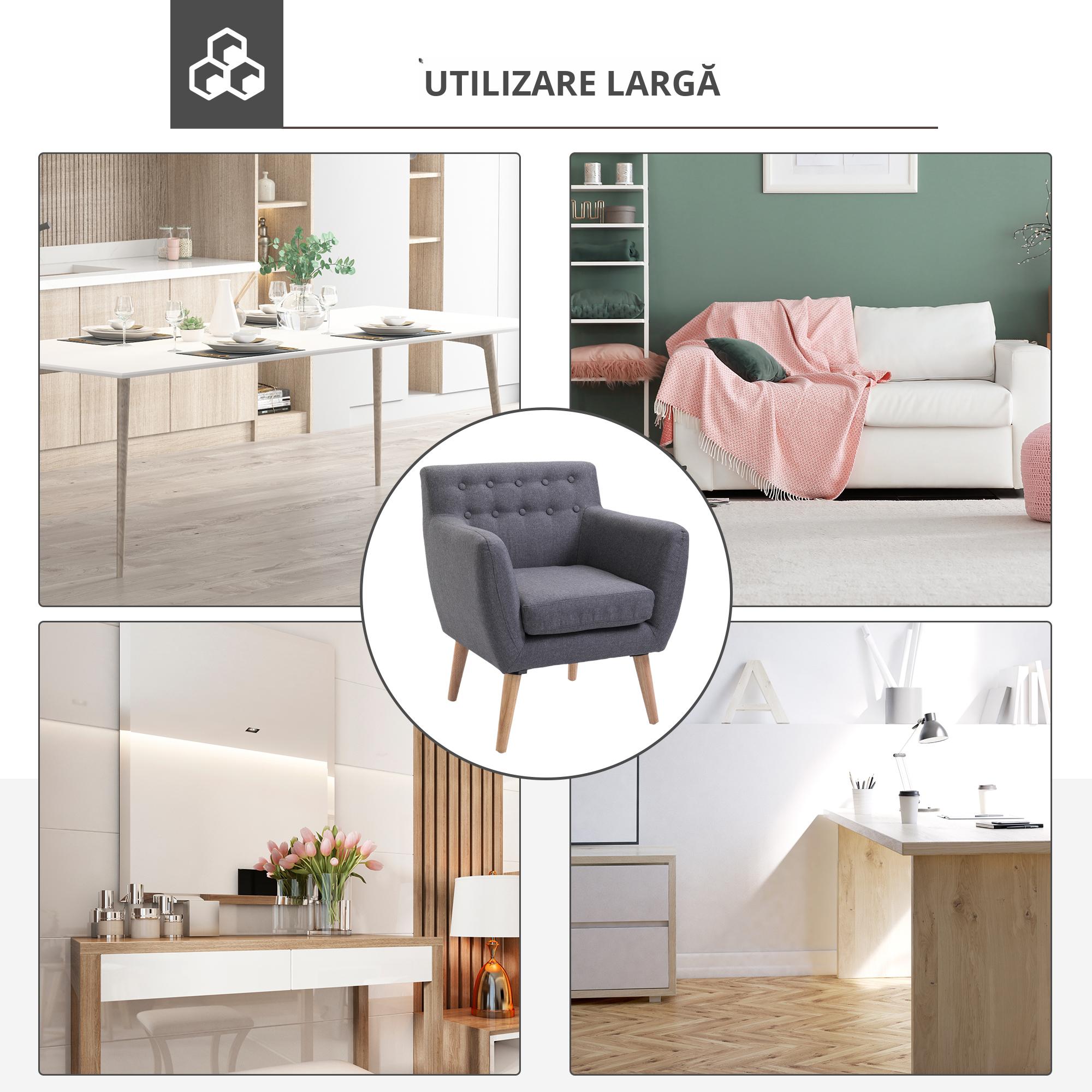  Scaun Fotoliu de Design Dormitor Salon Moderna Gri [4]