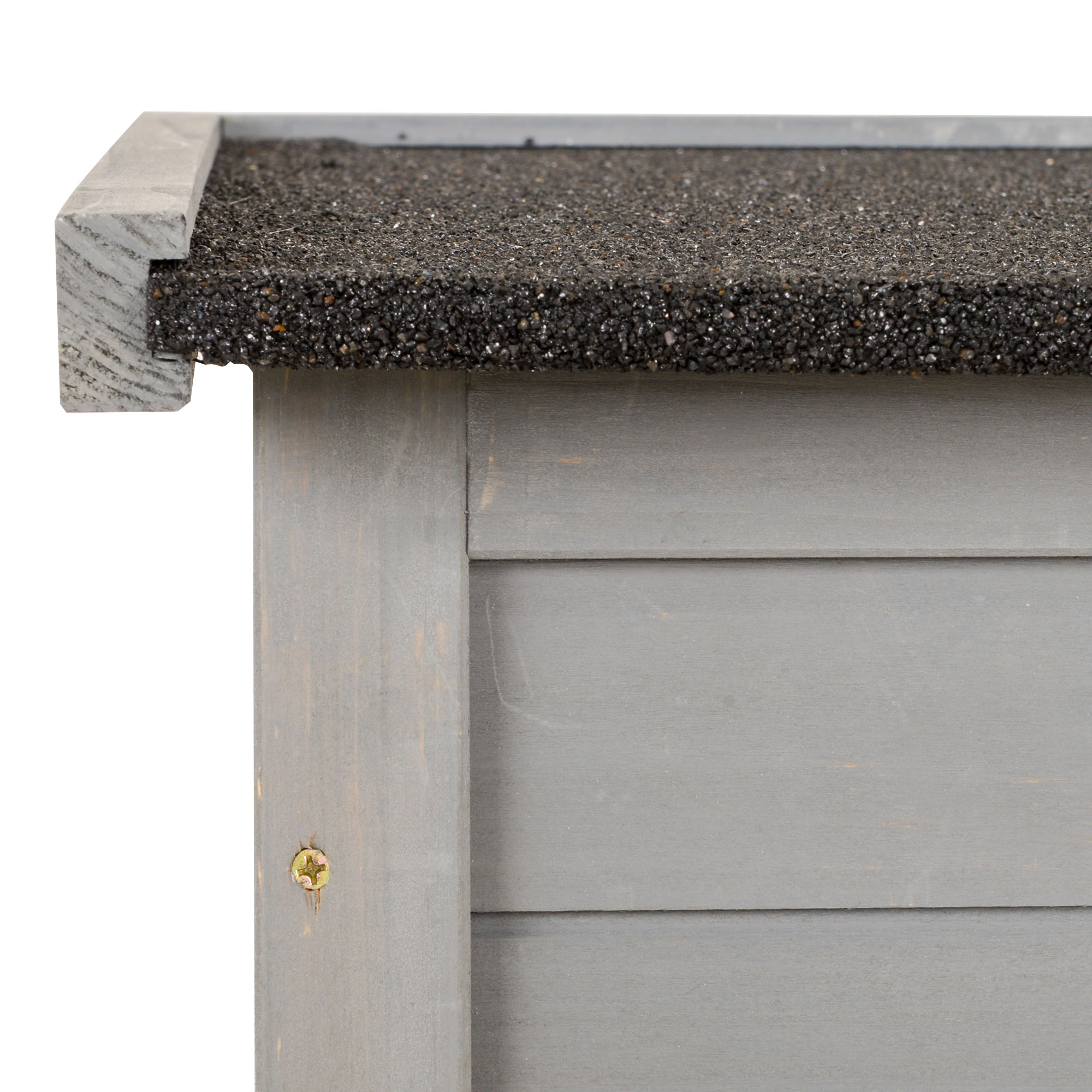  Dulap de Gradina din Lemn de Brad cu Usi cu Obloane si 2 Polite, 87x46,5x96,5cm, Gri [8]