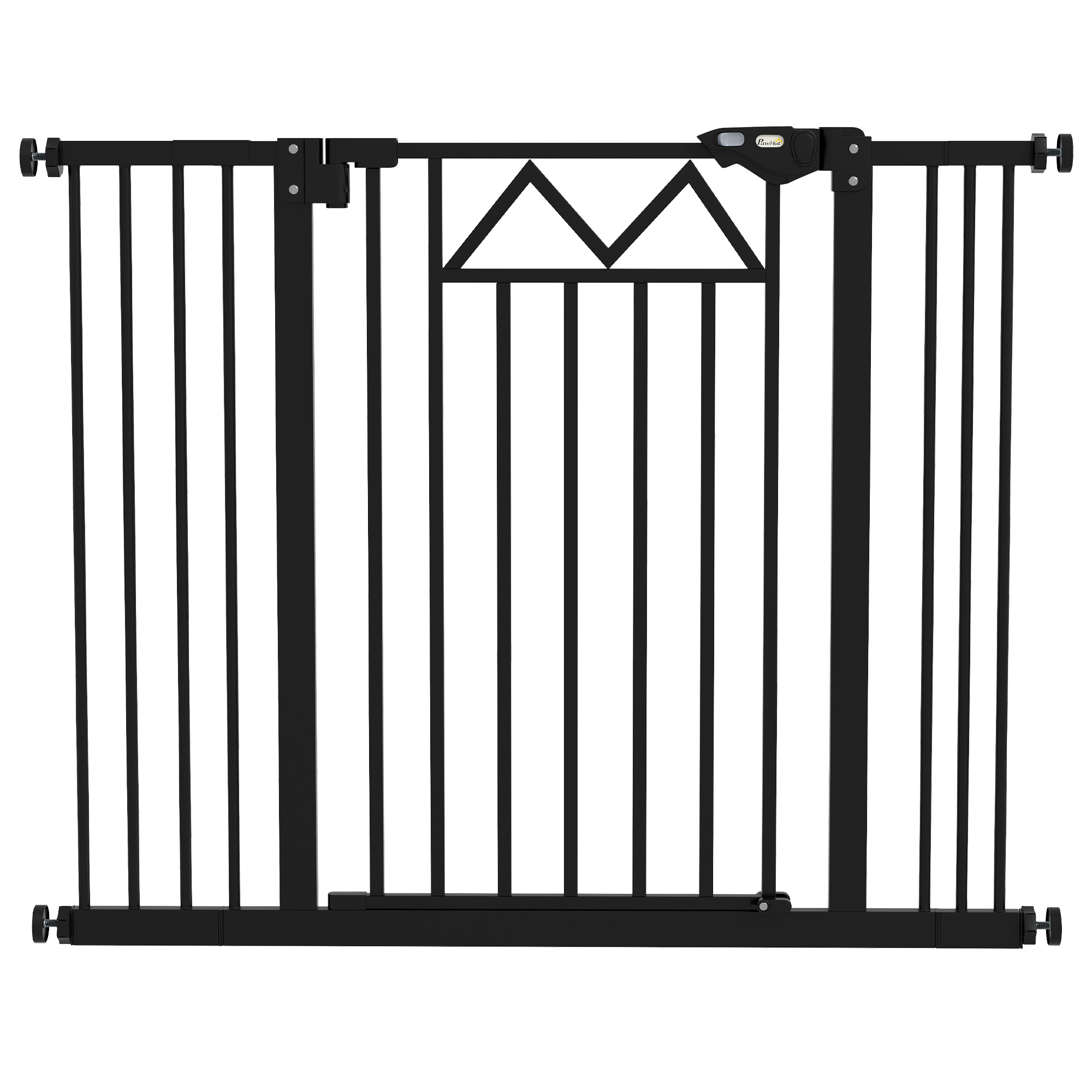 PawHut Hundegitter mit 4 verstellbaren Schrauben und Klebestreifen, Hundegitter aus Metall und Kunststoff, 74-100x76 cm, Schwarz Aosom
