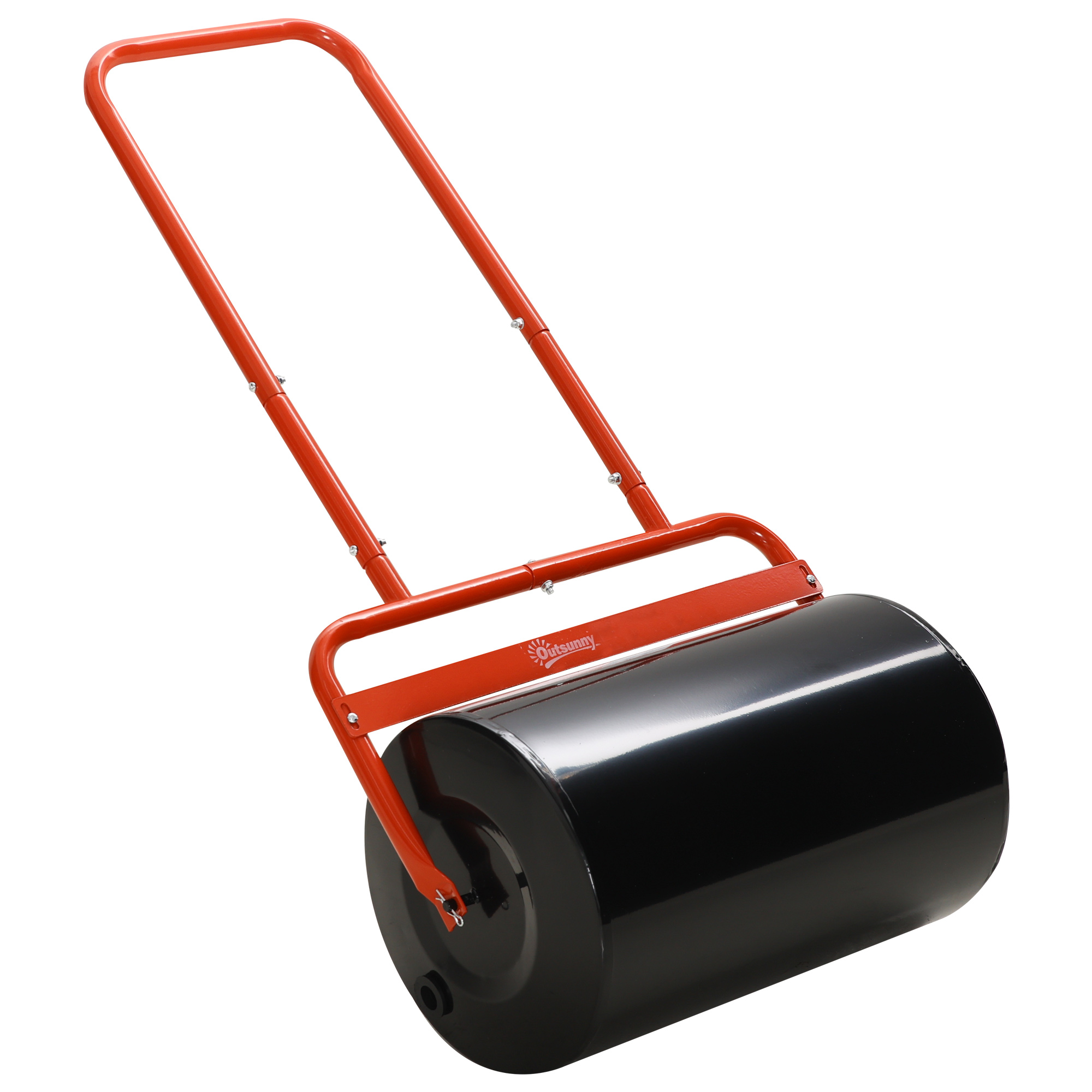 Outsunny Praktyczny Wał Ogrodowy, Ręczna Rolka do Traw, Wał do Trawy, Wałek Ogrodowy, Elastyczny, ze Stali, 58Dł x 32,5S x 113W cm, Czerwony