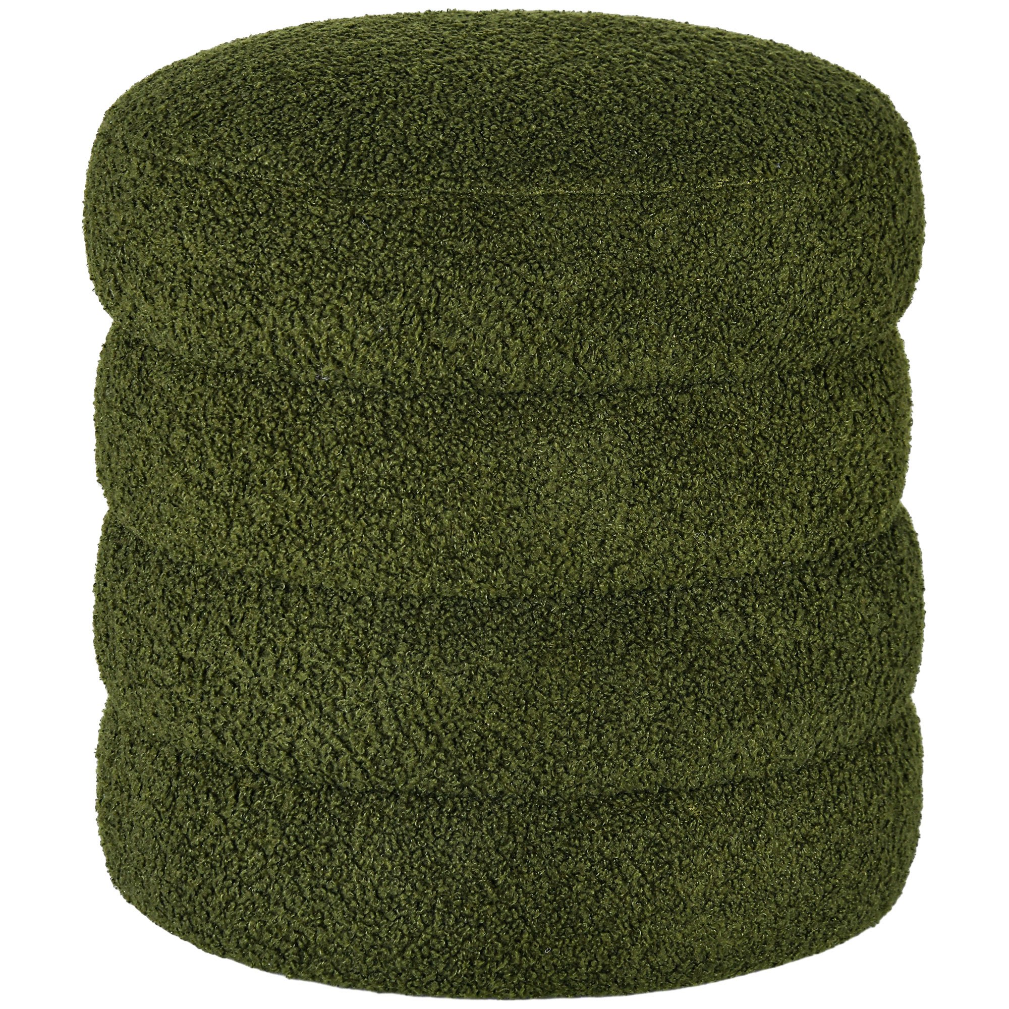 HOMCOM Pufa, okrągła, mikrofibra, do 120kg, Φ40x45H cm, Zielona