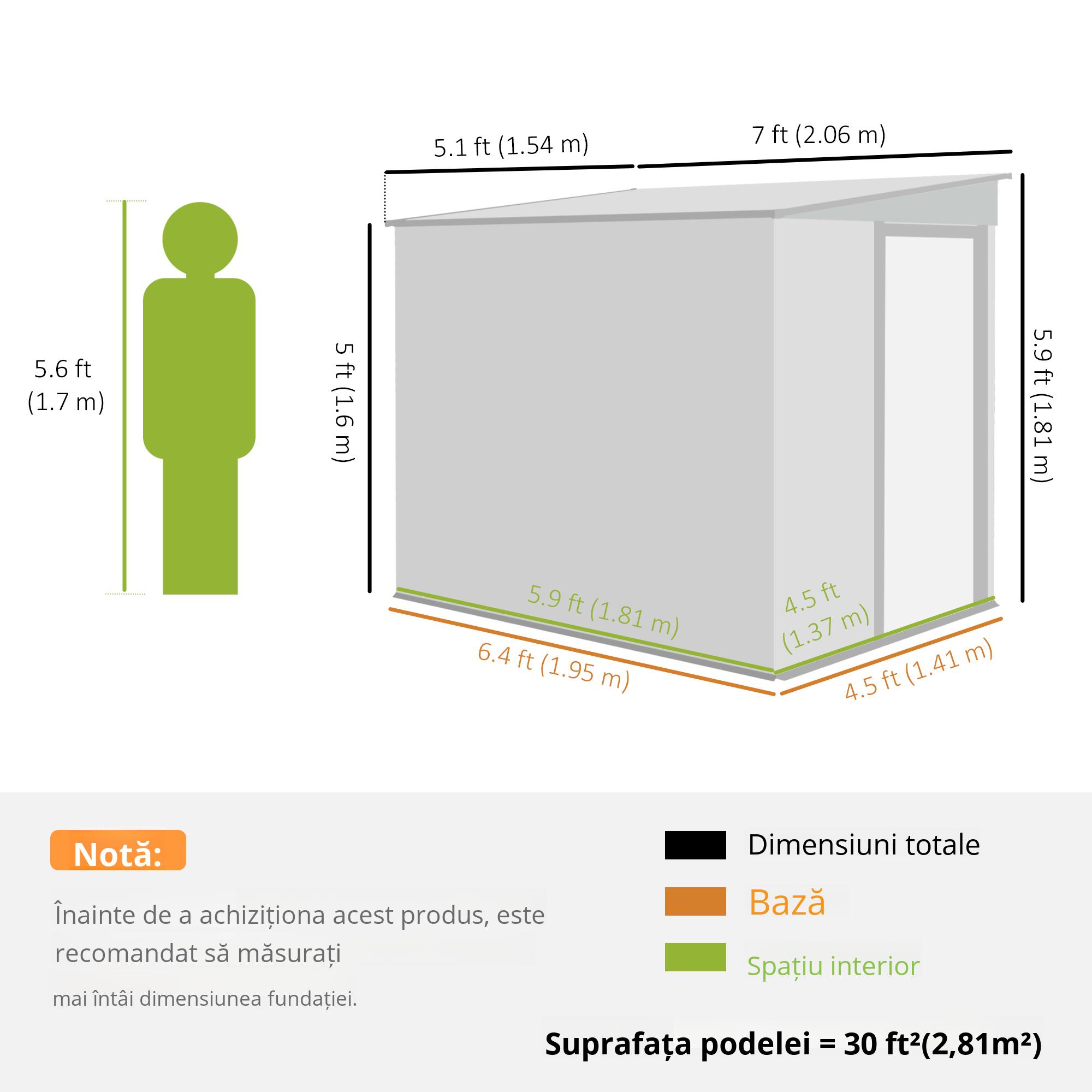  Casuta de Gradina din Metal 1.5x2m Usa Glisanta Gri Deschis [2]