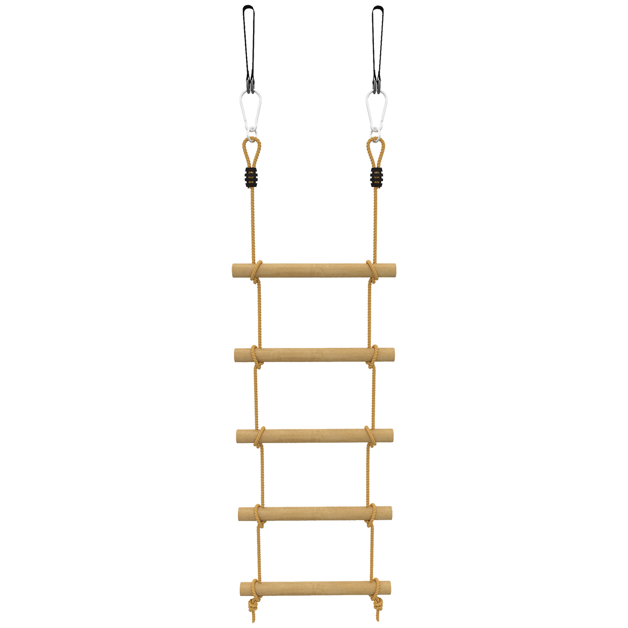 AIYAPLAY Ninja Line zestaw dla dzieci 1,8m 5-stopniowa drabinka wspinaczkowa z 2 karabinkami i 2 paskami na drzewa dla dzieci 3-8 lat 40 x 3,5 x 180 