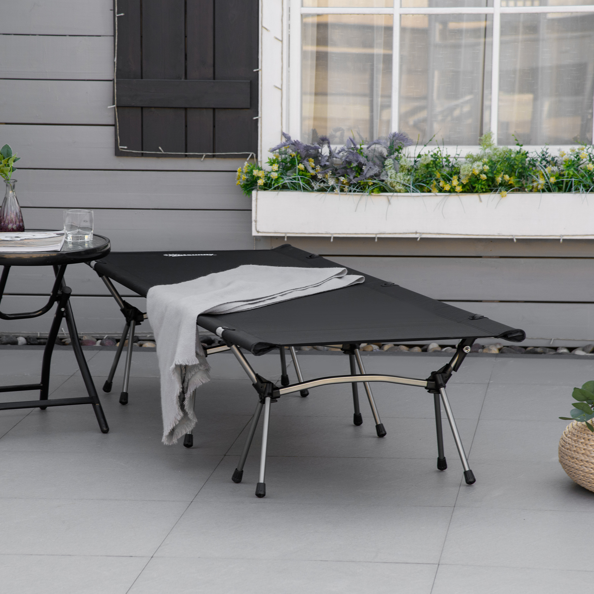 Lit De Camping Costway Pliant Renforcé Gris - Jusqu'à 300 Lbs Avec Sac
