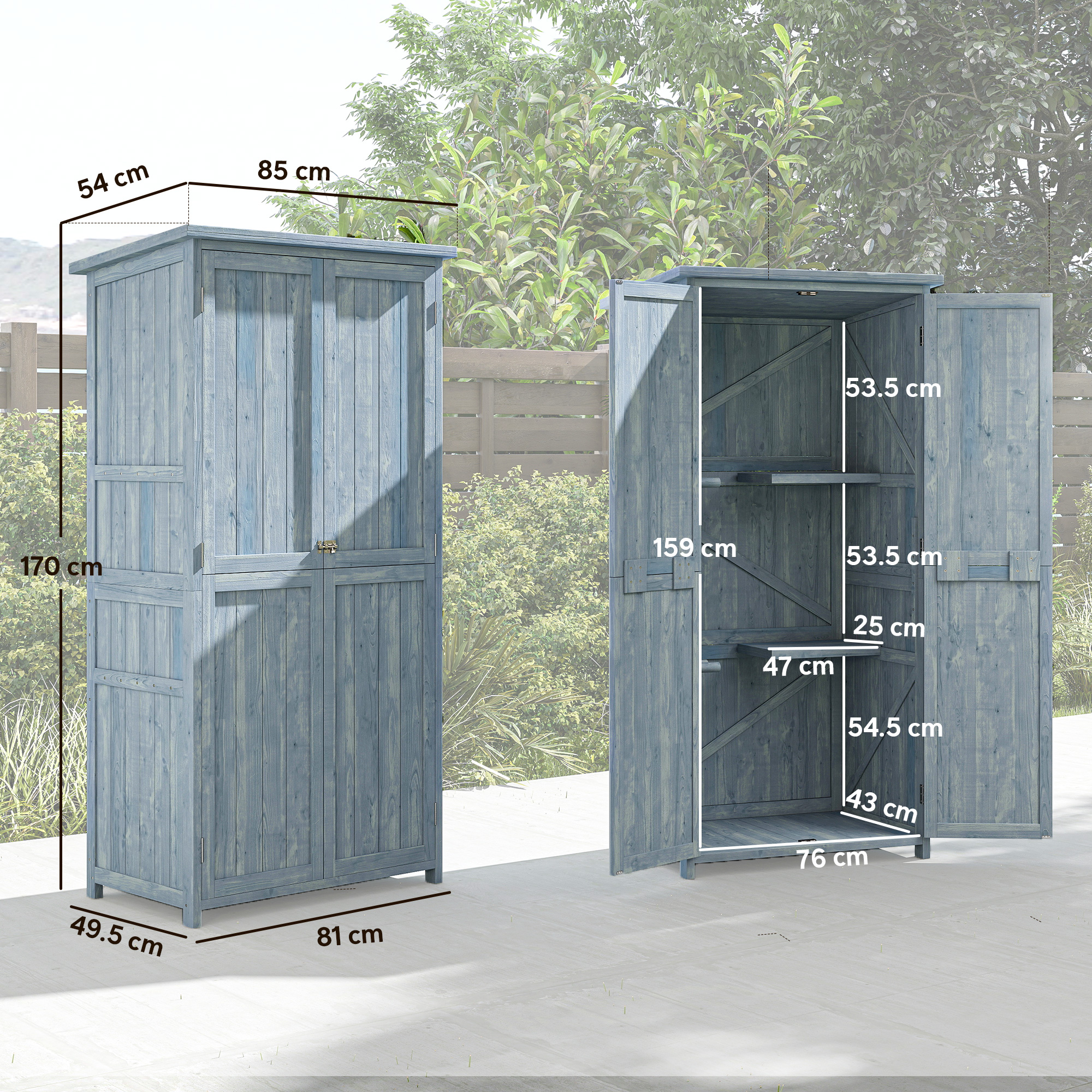  Dulap de Exterior, Depozit pentru Unelte cu 2 Rafturi [2]