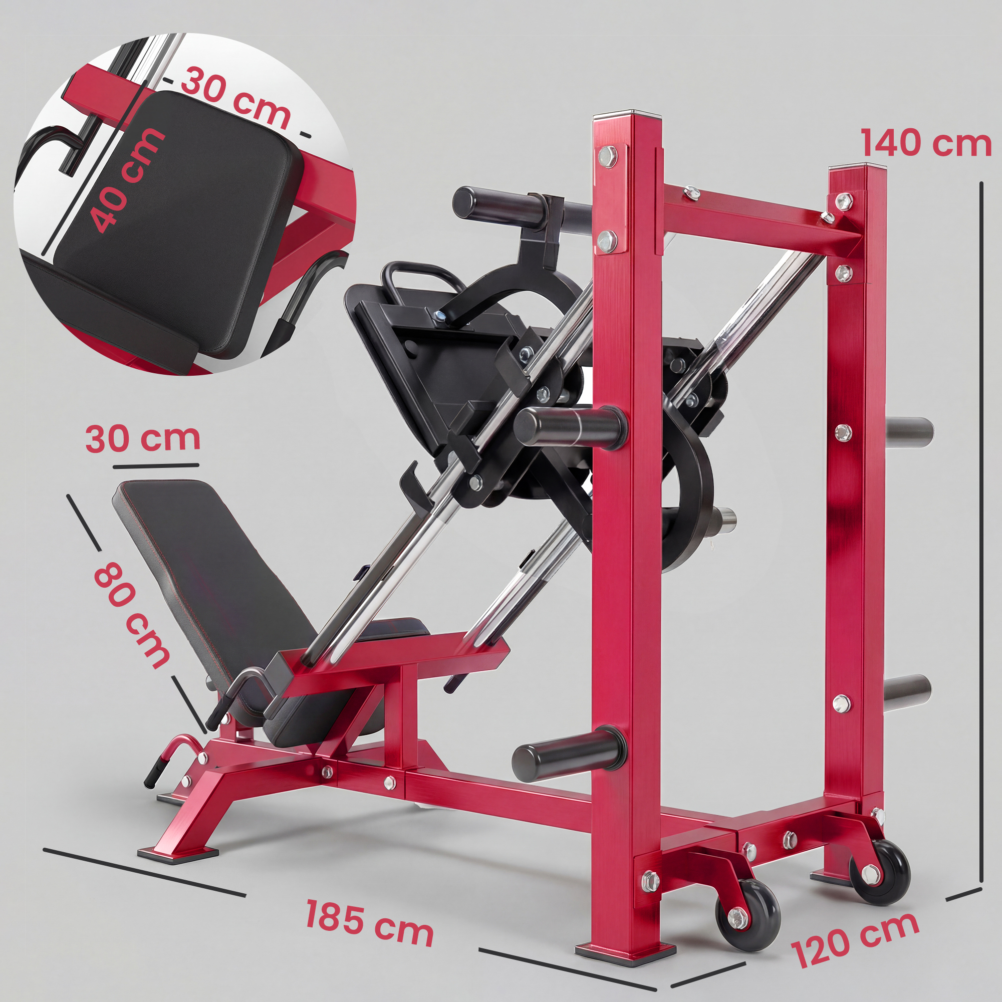 SPORTNOW Prensa de Pernas Profissional Máquina de Musculação para ...