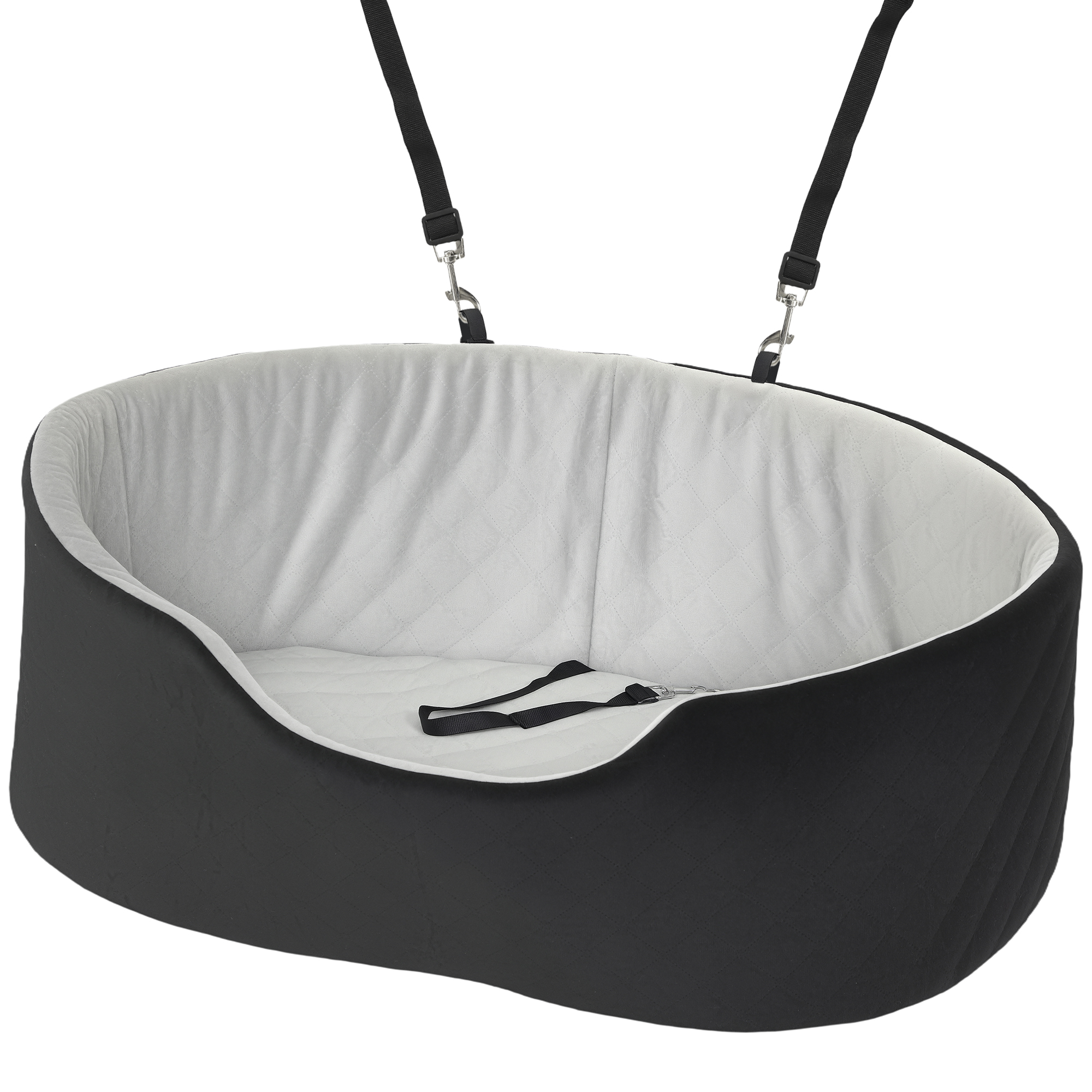 Comparer les prix de PawHut Siège auto pour chien avec ceinture de sécurité et fixation siège de voiture pour chien rembourré 77 x 43 x 28 cm noir