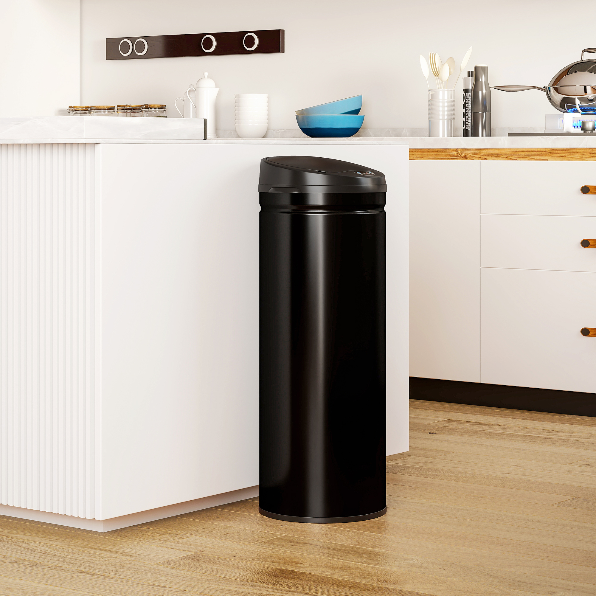 HOMCOM Mülleimer mit Sensor 50L Edelstahl Automatischer Leiser Mülleimer mi günstig online kaufen