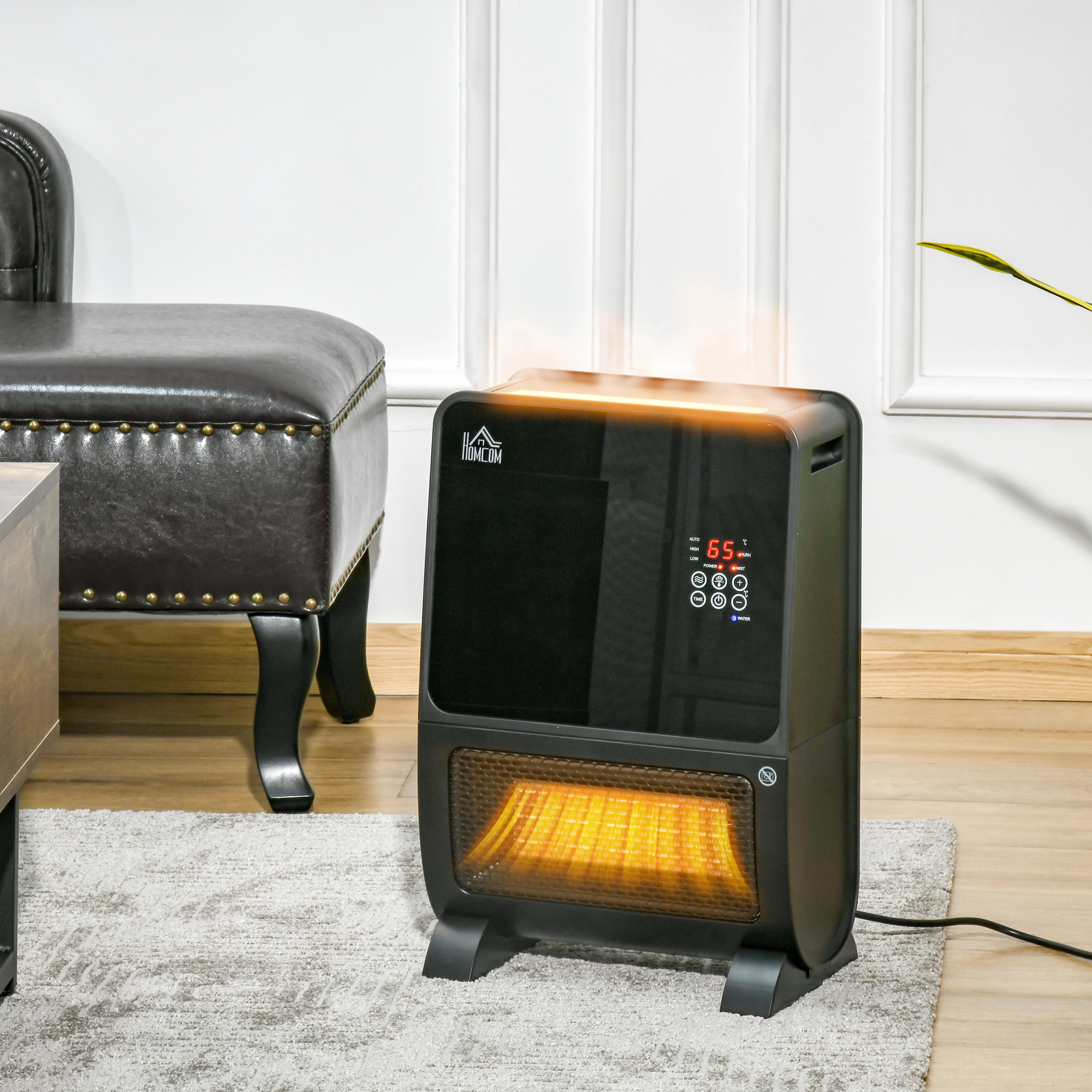 Chauffage D'appoint Céramique PTC, Radiateur électrique Soufflant 1500 W Thermostat Reglable 14 X 14 X 21 5 Cm Noir 98997168
