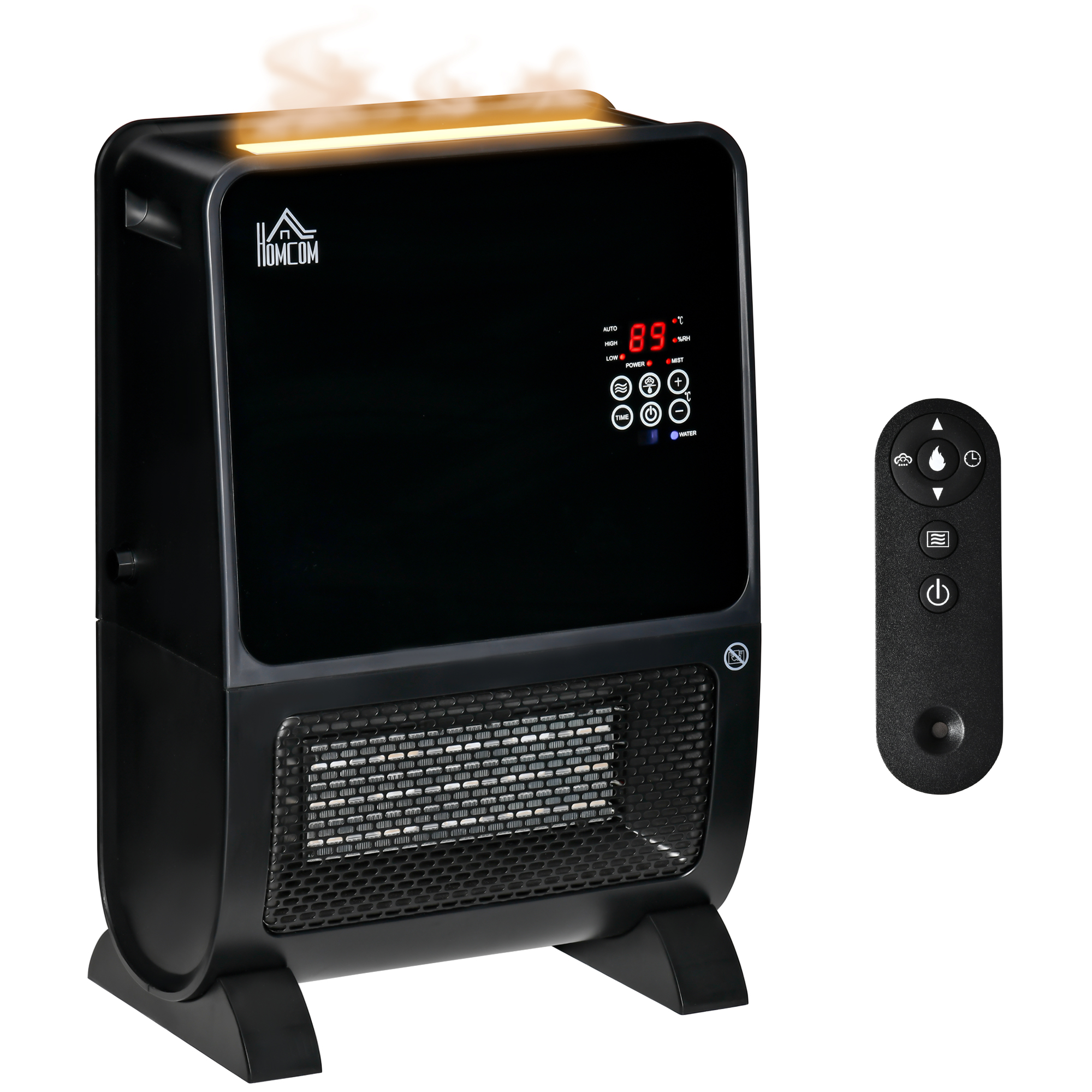Homcom - Chauffage mural céramique 2000W - Thermostat réglable 10-49°C - Minuterie programmable