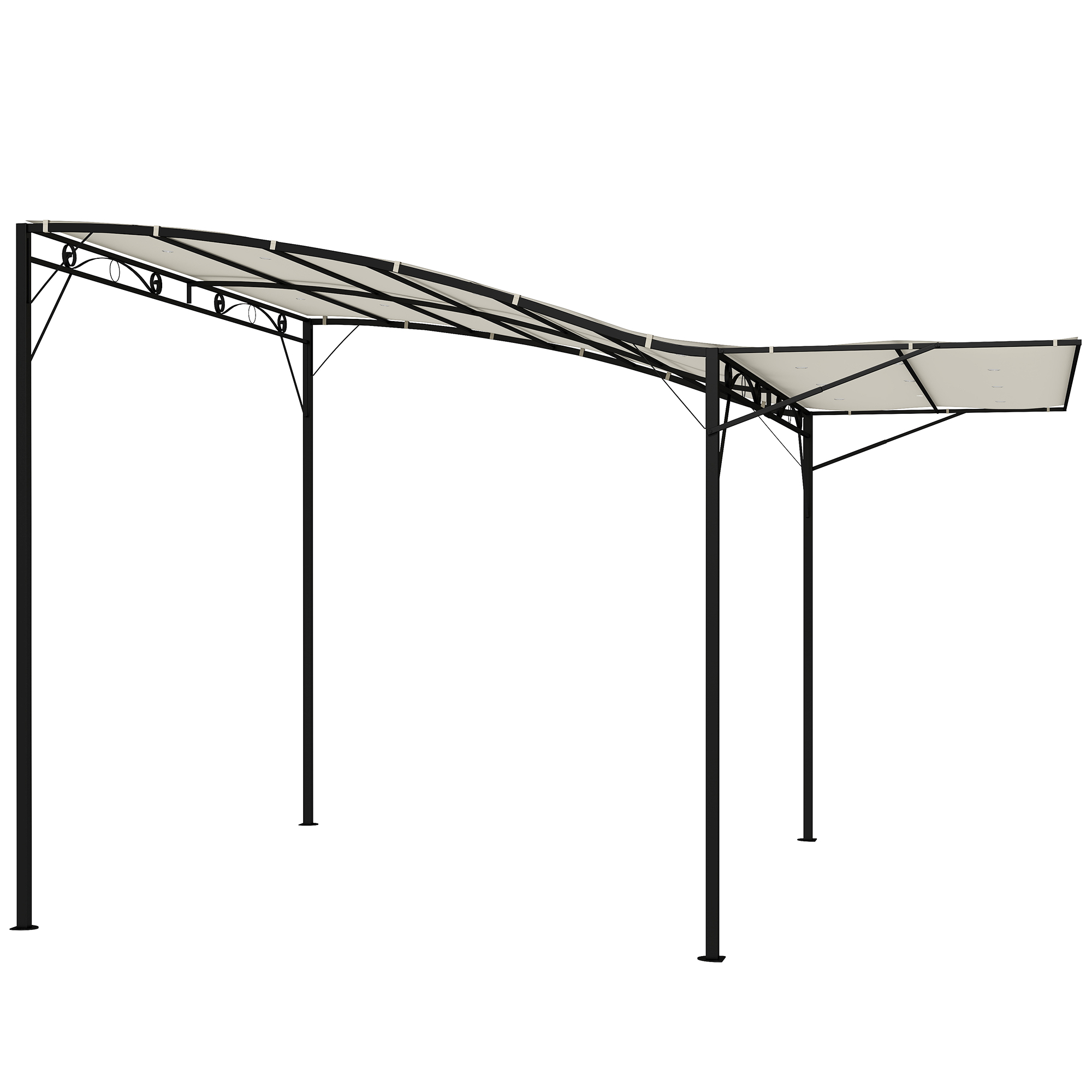 Outsunny Pergola Pavillon 3x2,5m Stahl Wasserabweisend Sonnenschutz mit ver günstig online kaufen