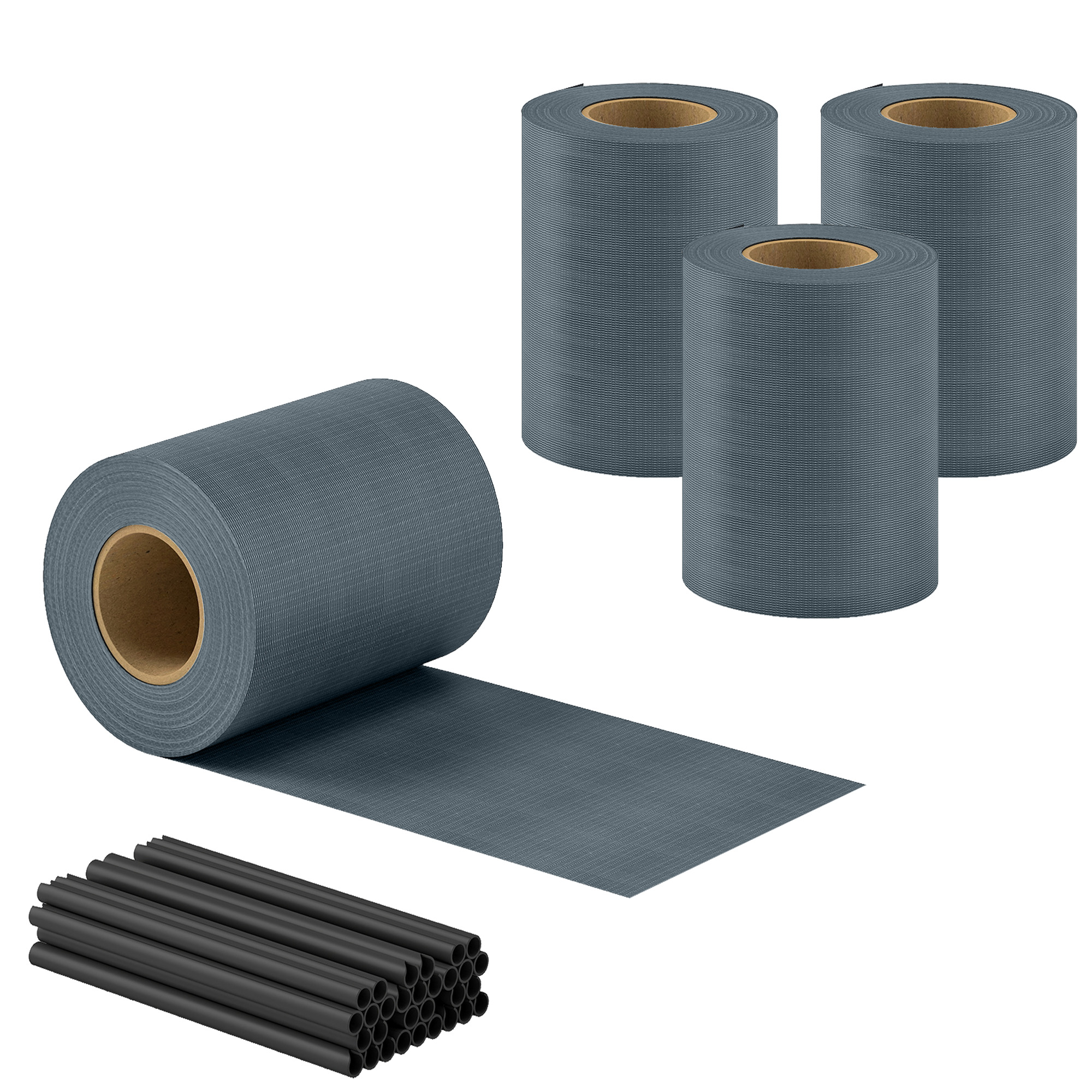 Outsunny Set 4 Bucăți Gard de Grădină pentru Intimitate, Paravan Balcon pentru Protecție, Rezistent la Razele UV, Impermeabil cu Clipsuri, pentru Exterior, Terasă, Balcon, 35m x 19cm, Gri | Aosom Romania