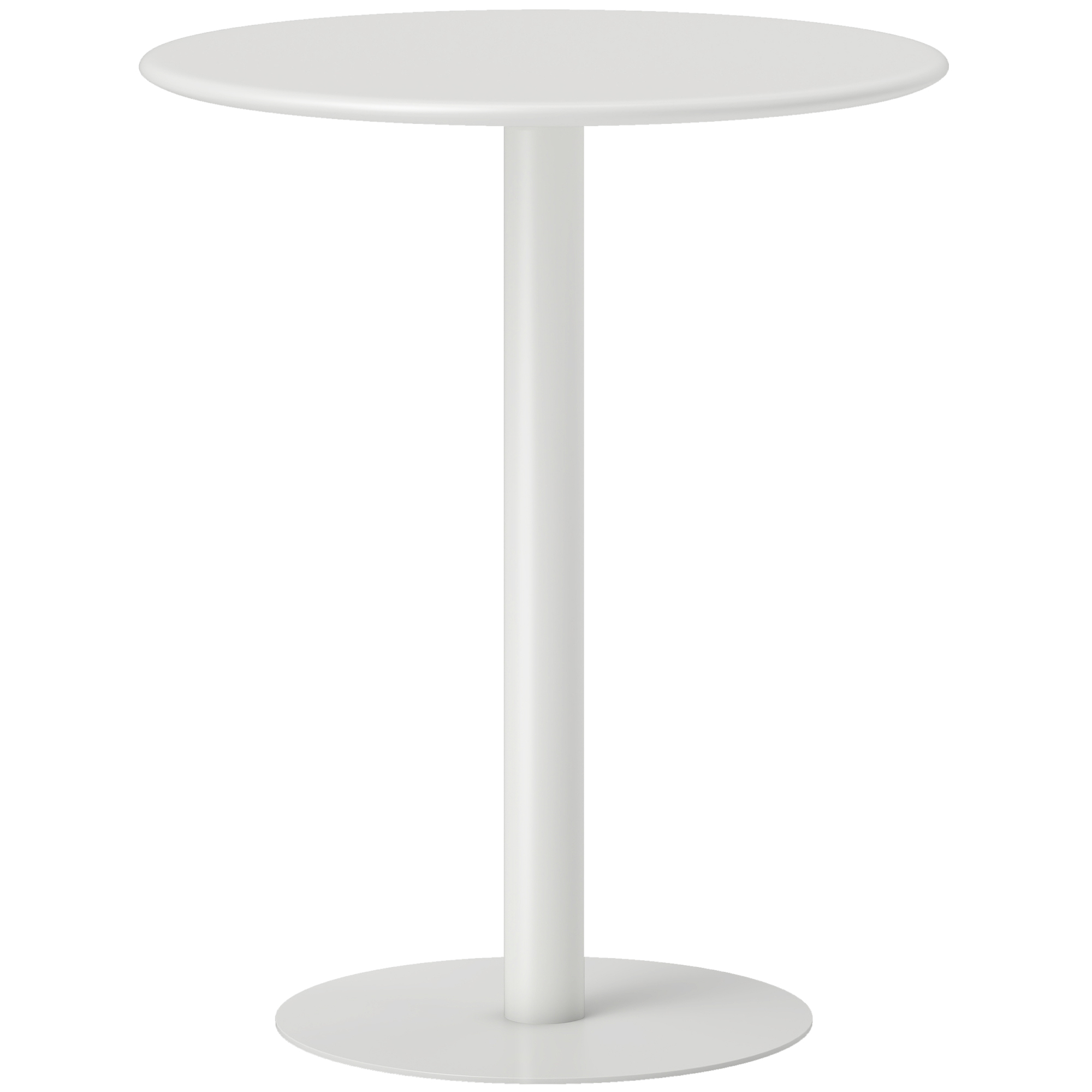 HOMCOM Esstisch, Runder Küchentisch für 2 Personen, Moderner Esszimmertisch für Wohnzimmer, Garten, Stahl, Ø60 x 72 cm, Weiß Aosom