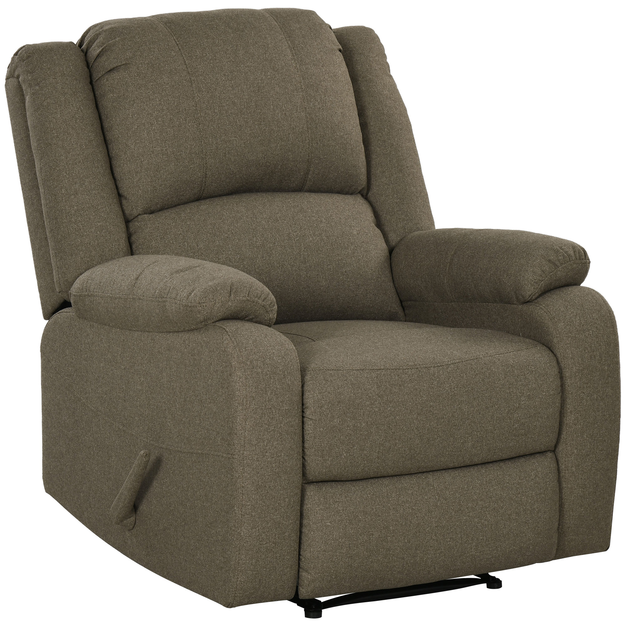 HOMCOM Fotel Relaksacyjny, Funkcja Leżenia i Podnóżek, Regulowany, do 150 kg, Stelaż Stalowy, 90 x 96 x 98 cm, Brązowy