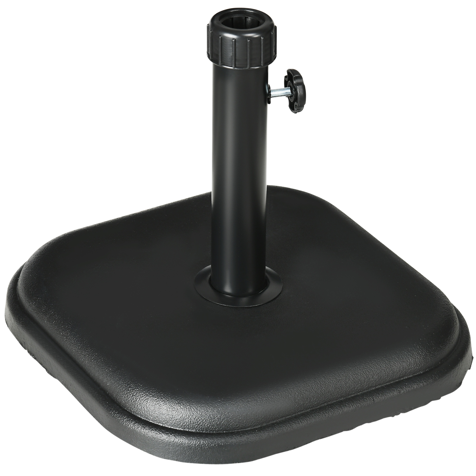 Outsunny Podstawa parasola z betonu 11kg, kwadratowa, stojak na parasol 32-38 mm średnicy drążka, czarny | Aosom PL