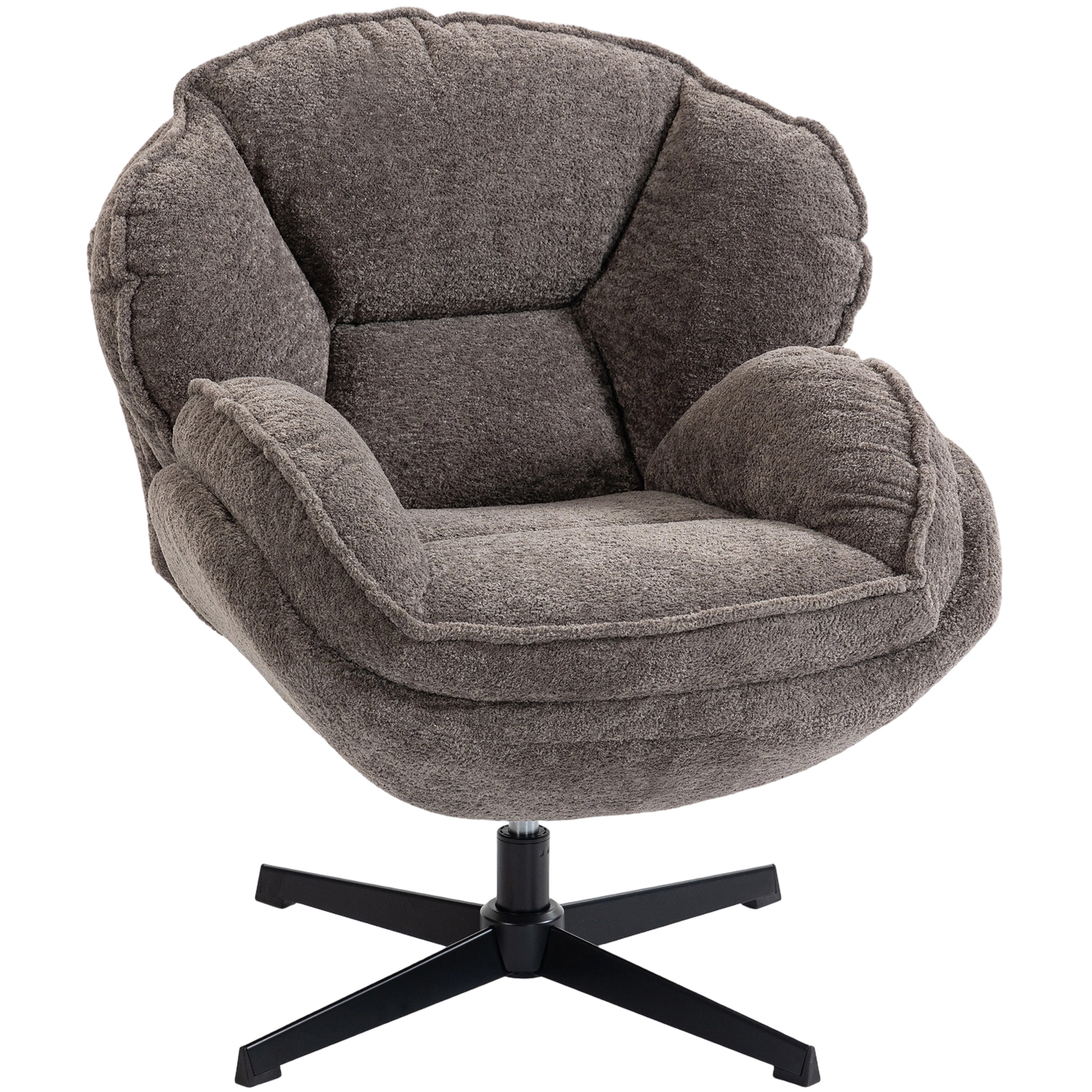 HOMCOM Poltrona a orecchioni 76cm x 86cm x 88cm Grigio