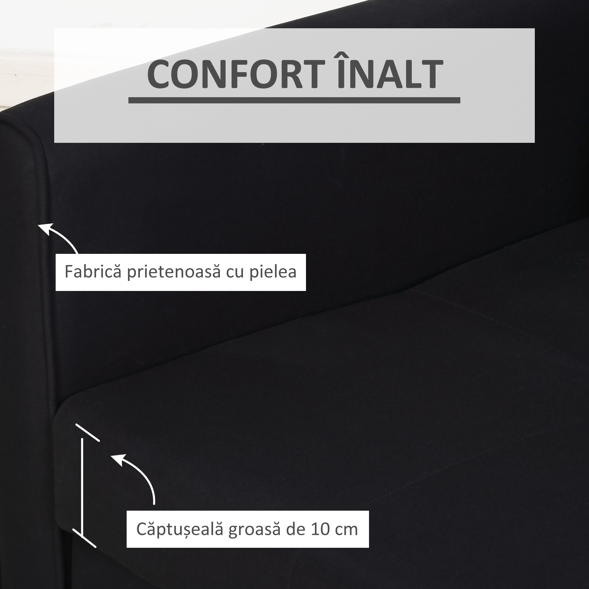  Canapea extensibila cu 2 locuri si spatiu de depozitare pentru living si dormitor, din policoton si spuma, gri [5]