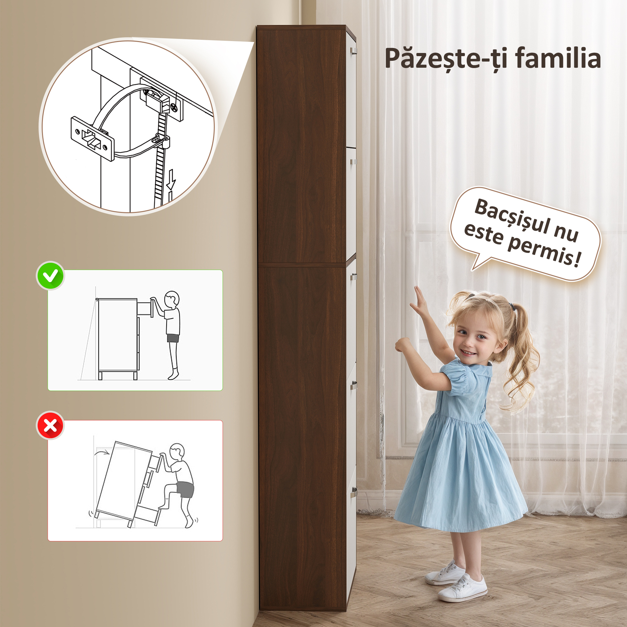  Dulap Pantofi 60×28×189 cm - 5 Sertare & Spatiu pentru 30 Perechi [6]