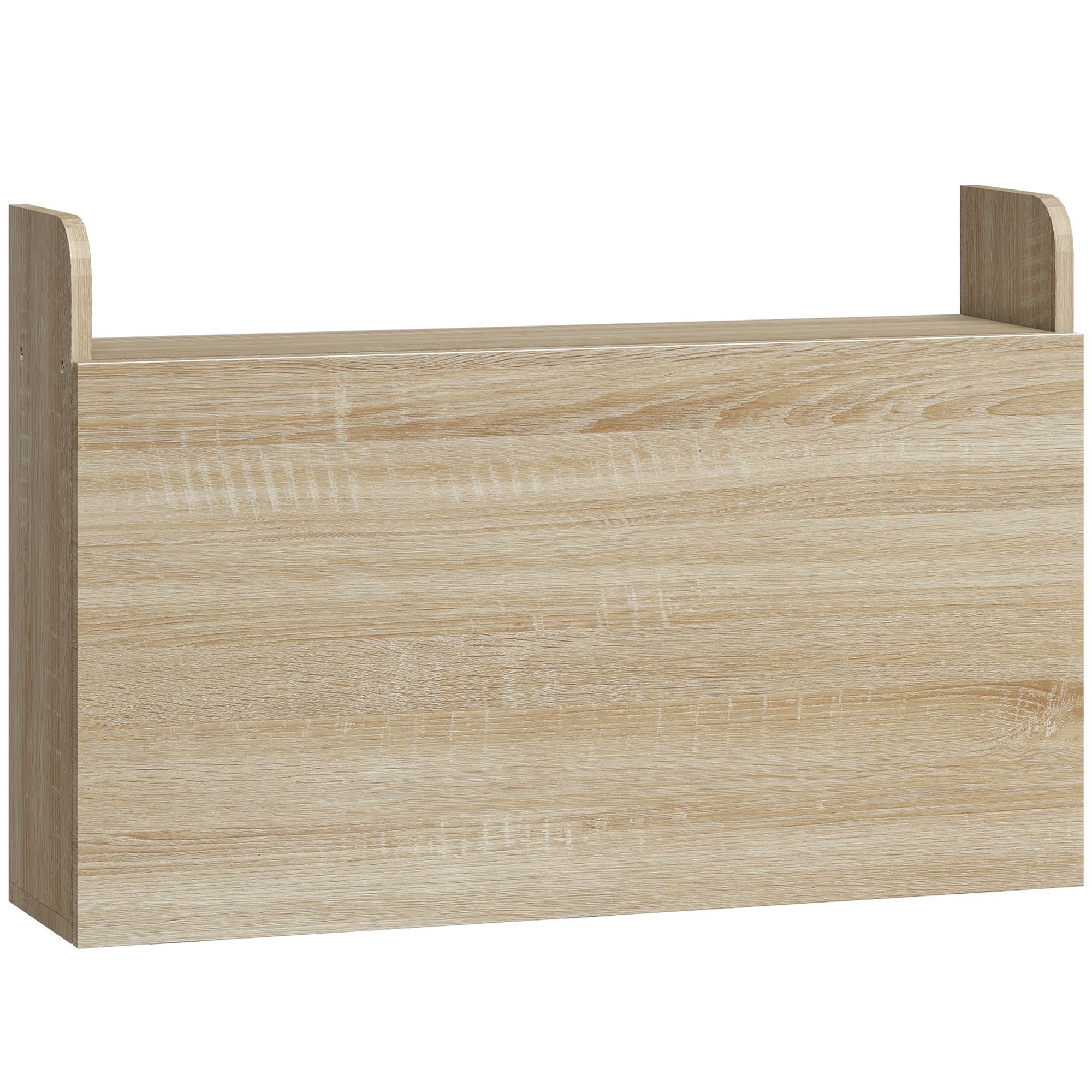 HOMCOM Wall Mounted Desk, Drop Leaf Floating Laptop Desk with Space Saving Storage Compartments for Home Office, Oak