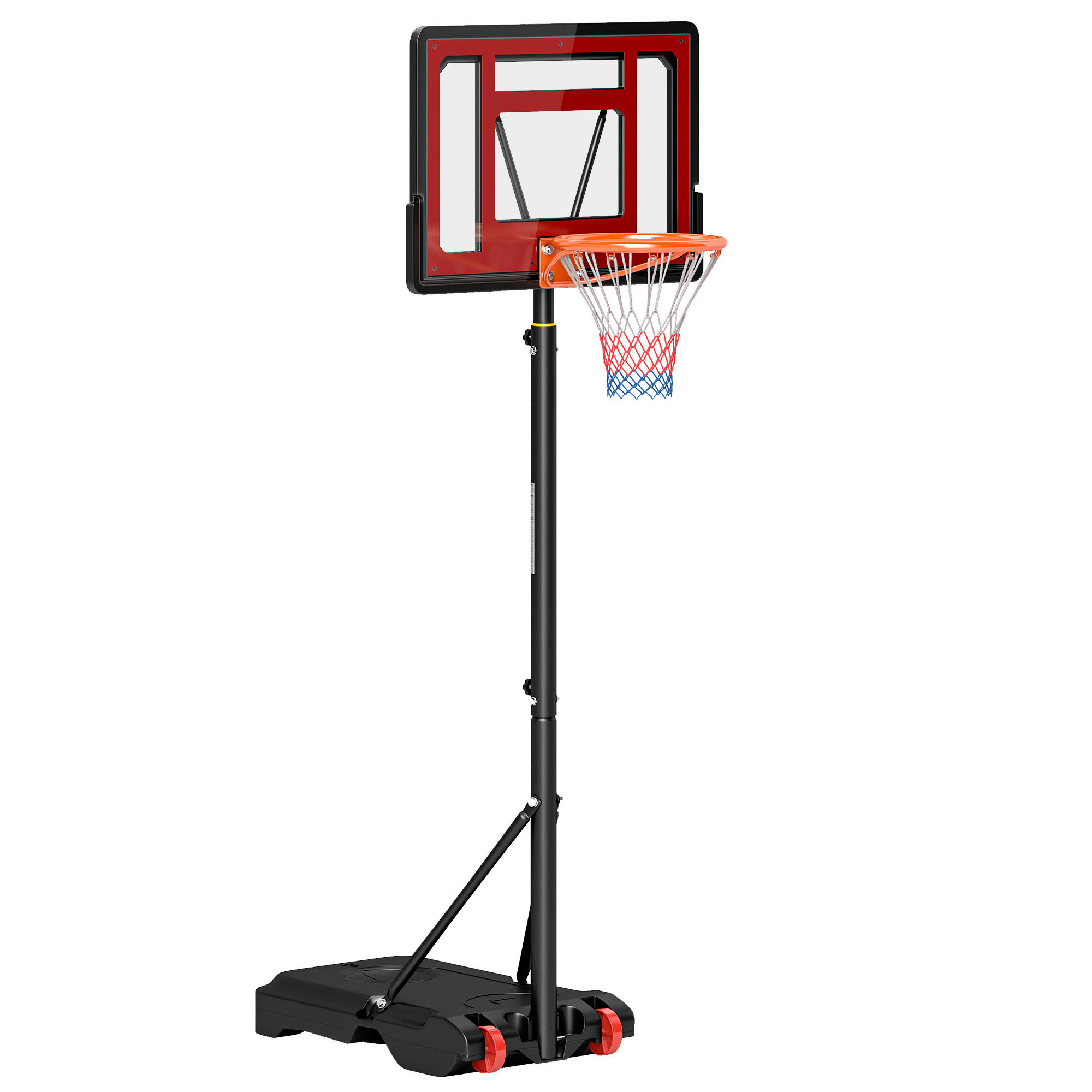 HOMCOM Panier de basket extérieur hauteur réglable 160-210 cm panier de basket sur pied à roulettes base remplissable noir