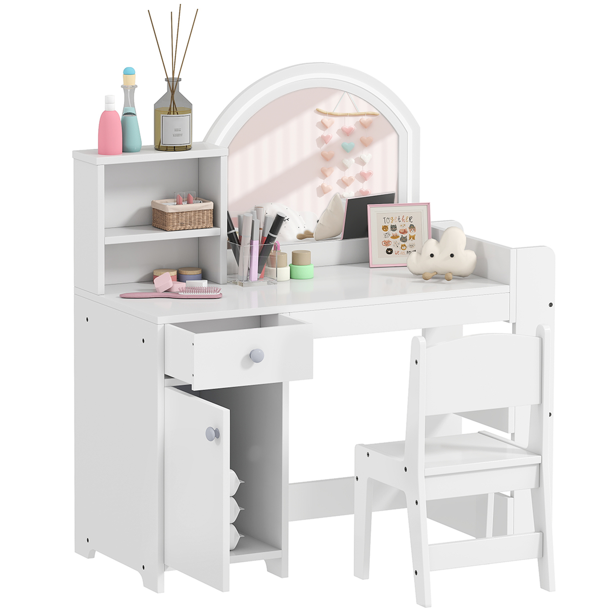 Coiffeuse avec miroir et lumières pour fille • Enfant World