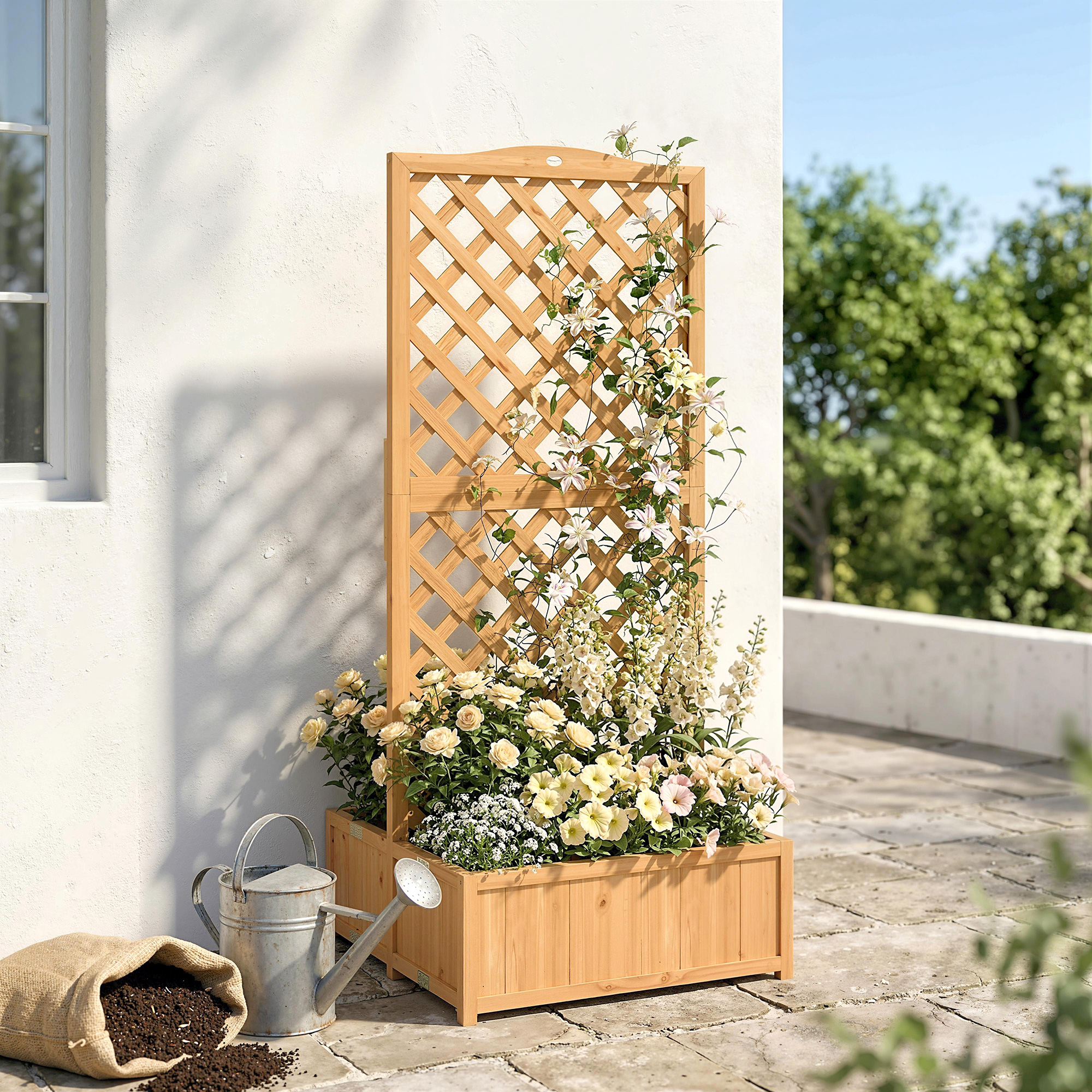 Sonn Der Ultimative Pflanzkasten Mit Rankgitter Aus Holz Verleihe Deinem Garten Einen Magischen Touch
