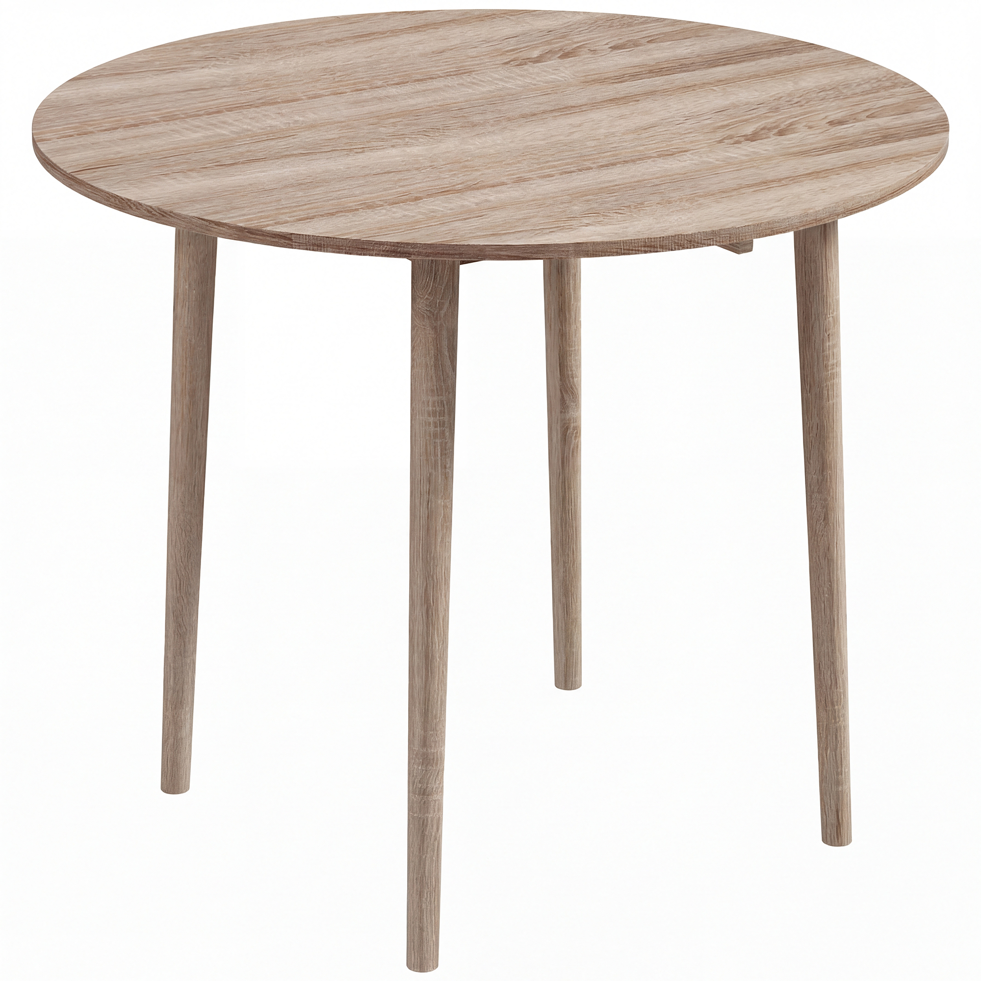 HOMCOM Round Wood Dining Table for 4-person, Folding Kitchen Table with Wood Legs for Dining Room, Drop Leaf Dining Table, Natural   Aosom UK