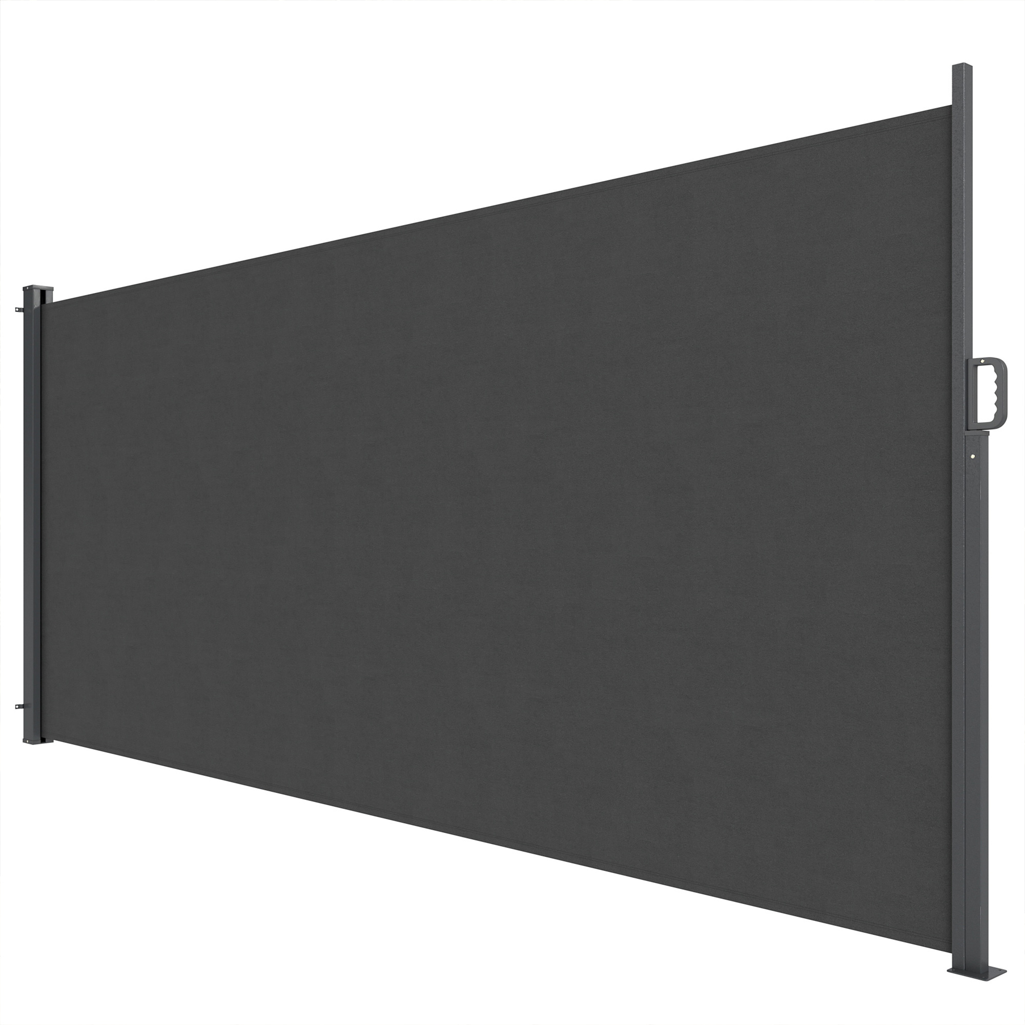 Outsunny Chowana markiza boczna, osłona prywatności do przestrzeni zewnętrznych, wodoodporna, UV 50+, 420 x 185 cm, Ciemnoszary | Aosom PL