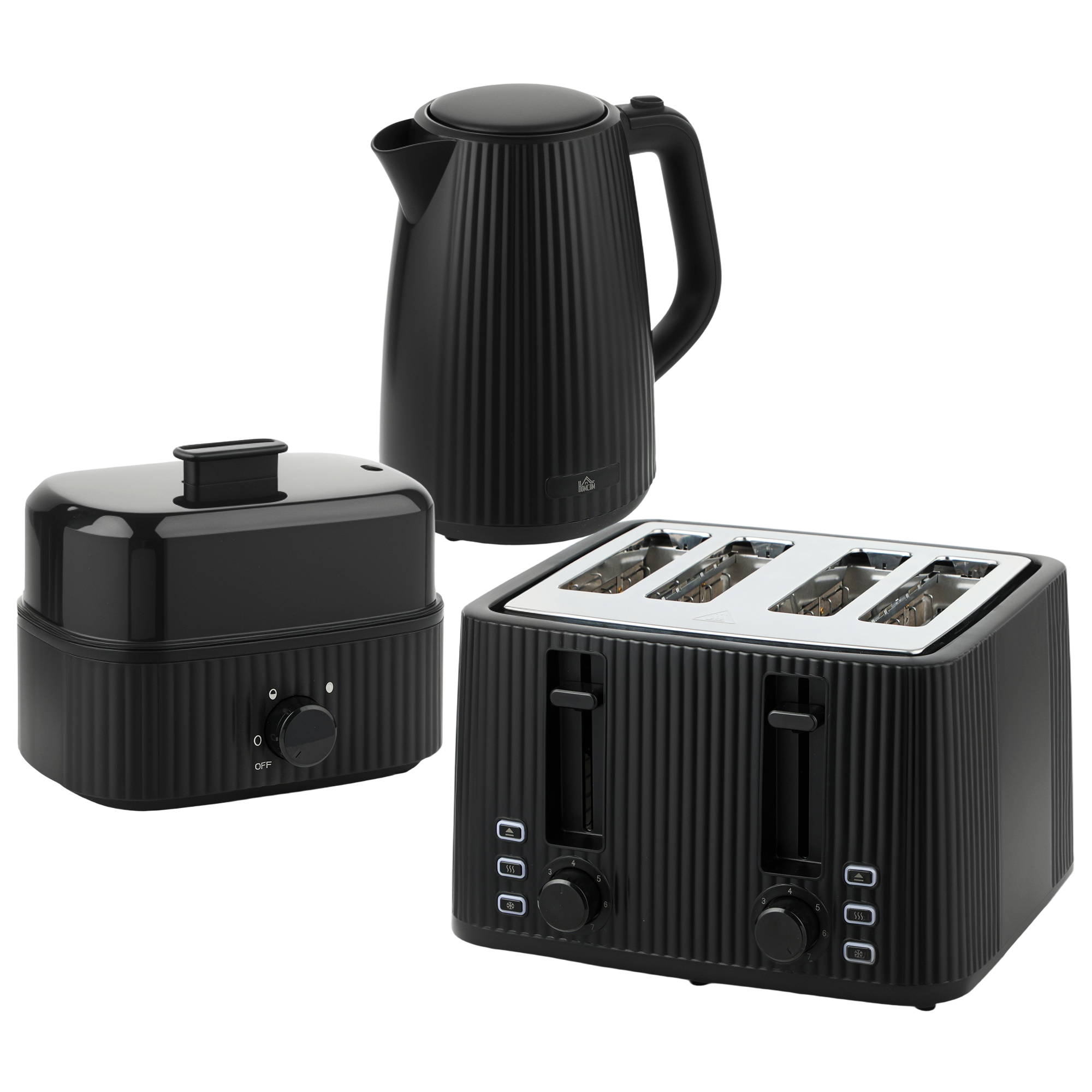 HOMCOM Wasserkocher Toaster Eierkocher Set 1,7L 2200W Edelstahl Schnell Was günstig online kaufen