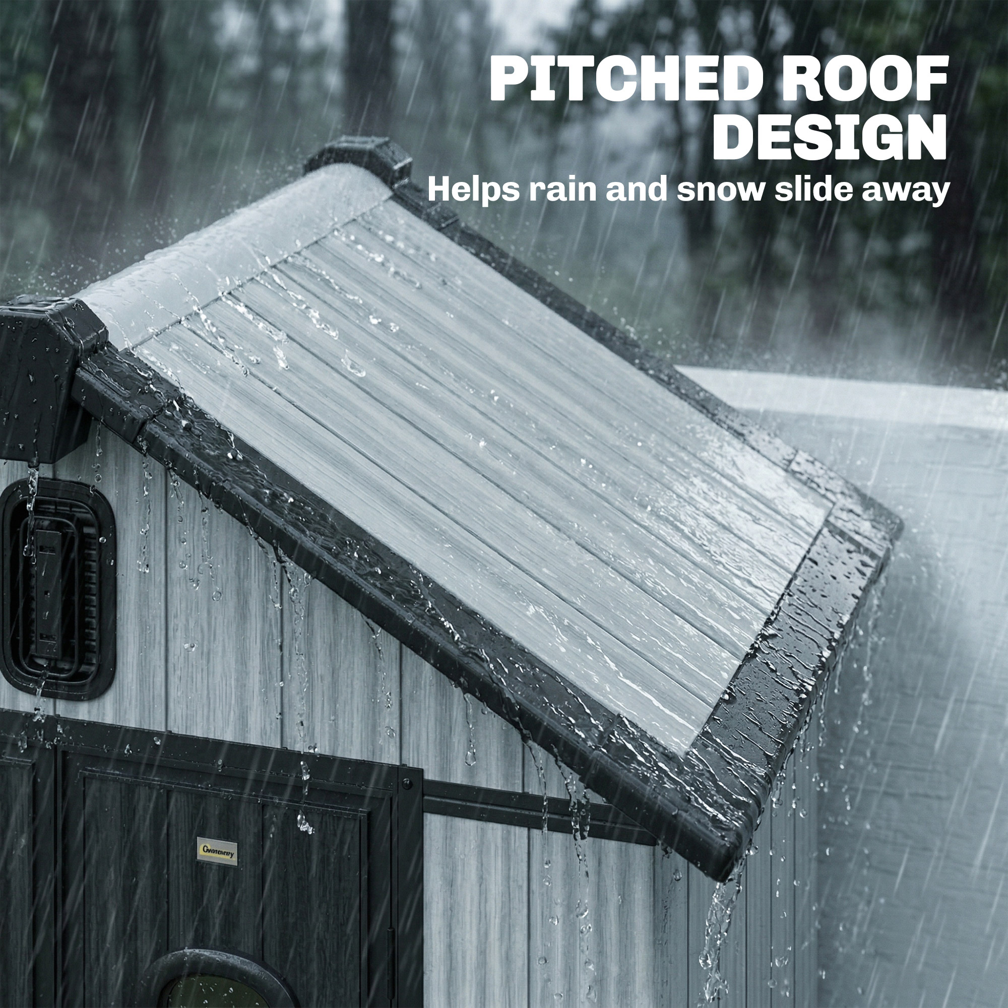  sura Gradina 160L x 98P x 217A cm, Plastic, Usi duble incuiabile, Gri [4]