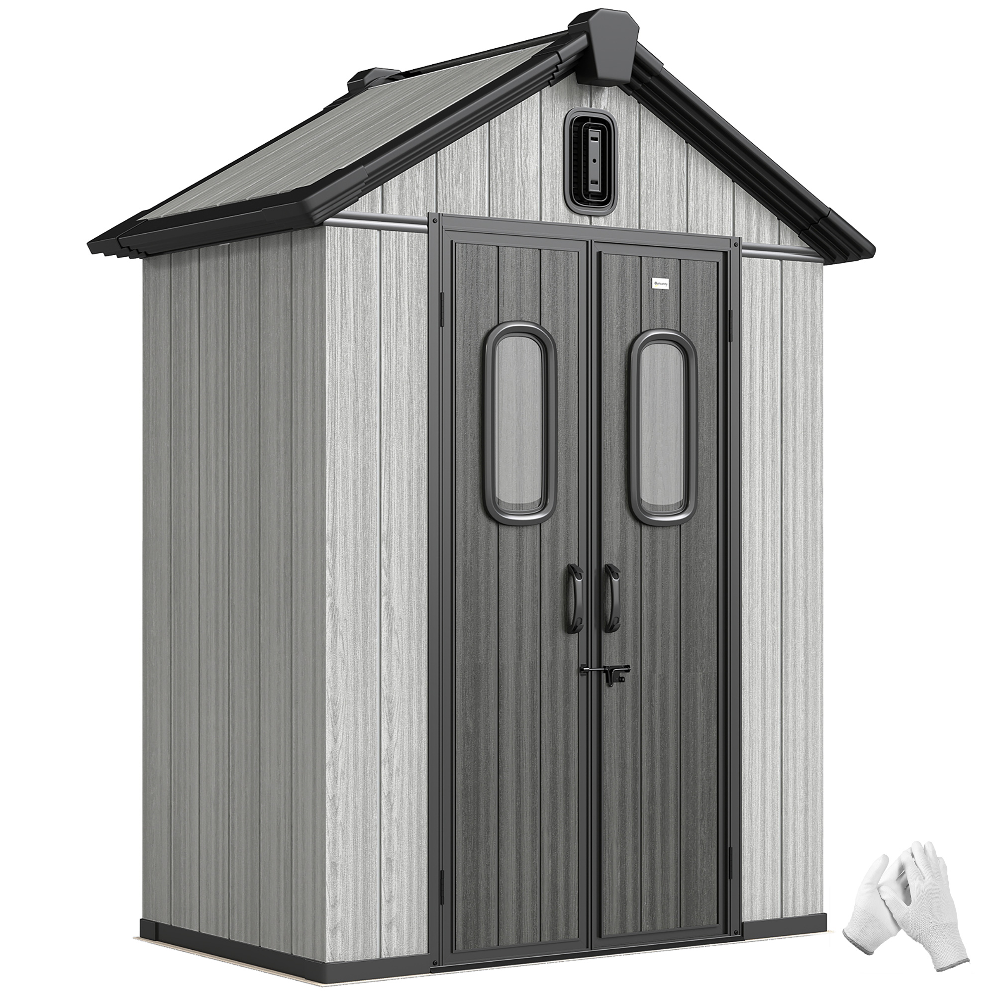  sura Gradina 160L x 98P x 217A cm, Plastic, Usi duble incuiabile, Gri [6]