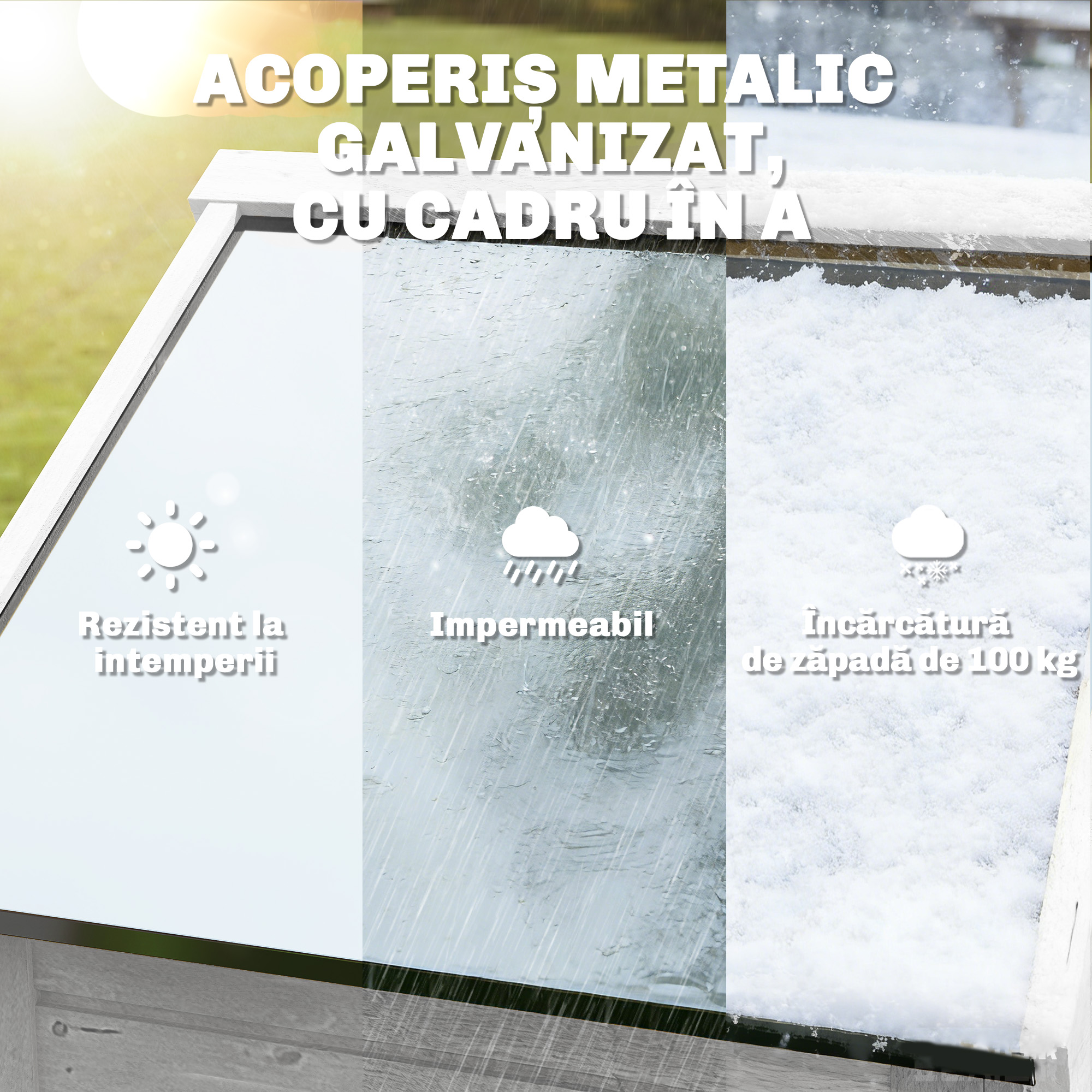  Casuta de Gradina din Lemn, Depozit cu Rafturi Reglabile si Acoperis Zincat [5]