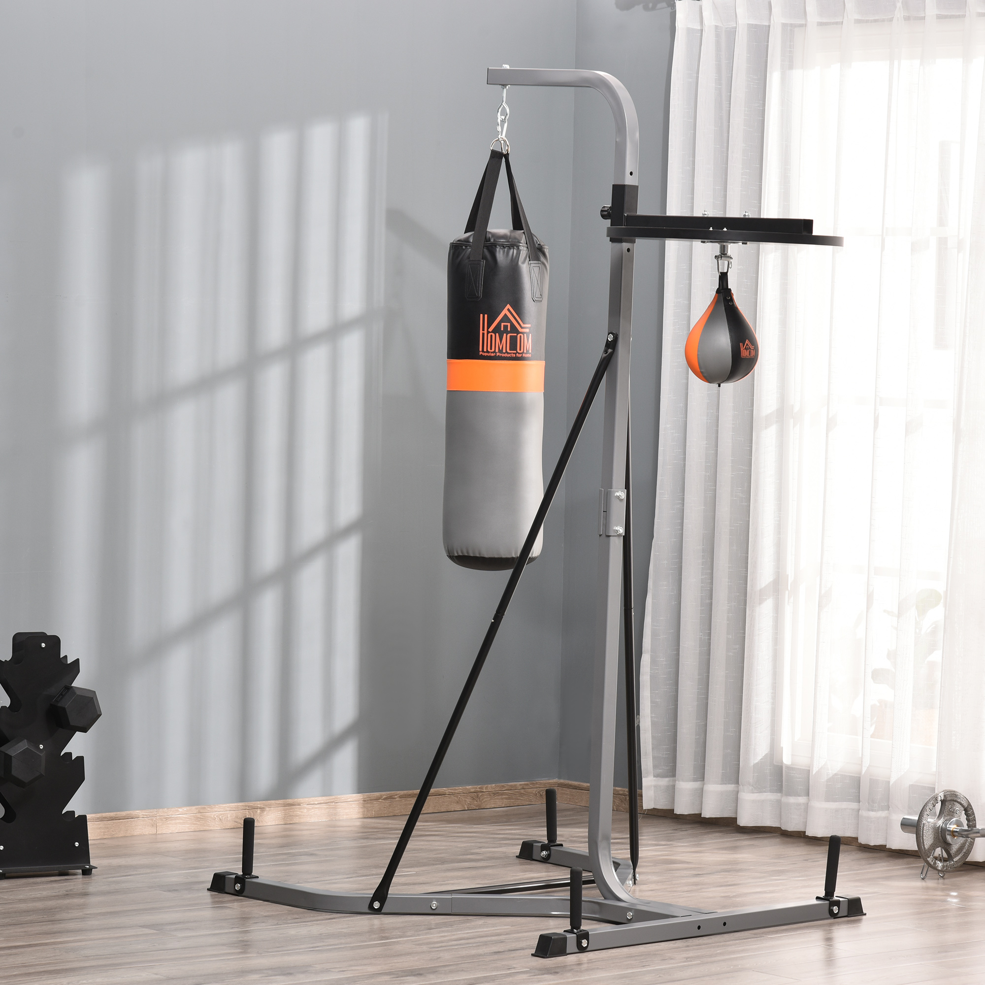 HOMCOM Sac de Frappe sur Pied pour Adulte - 186 cm - Hauteur réglable - pour Professionnels et débutants HOMCOM Sac de Frappe sur Pied pour Adulte - 186 cm - Hauteur réglable - pour Professionnels et débutants