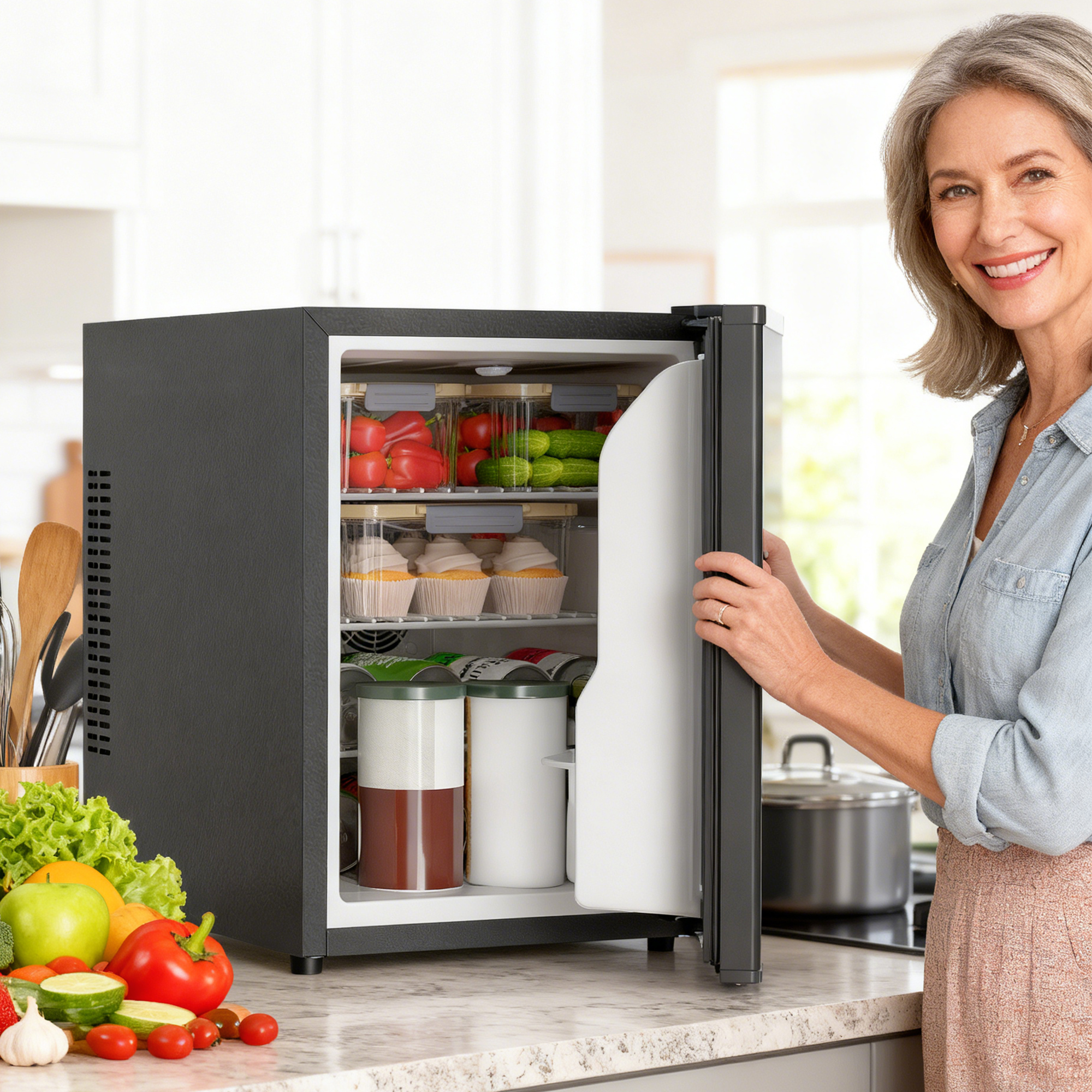 HOMCOM Mini Kühlschrank 44L/46 Dosen Kleiner Kühlschrank mit einstellbarem günstig online kaufen