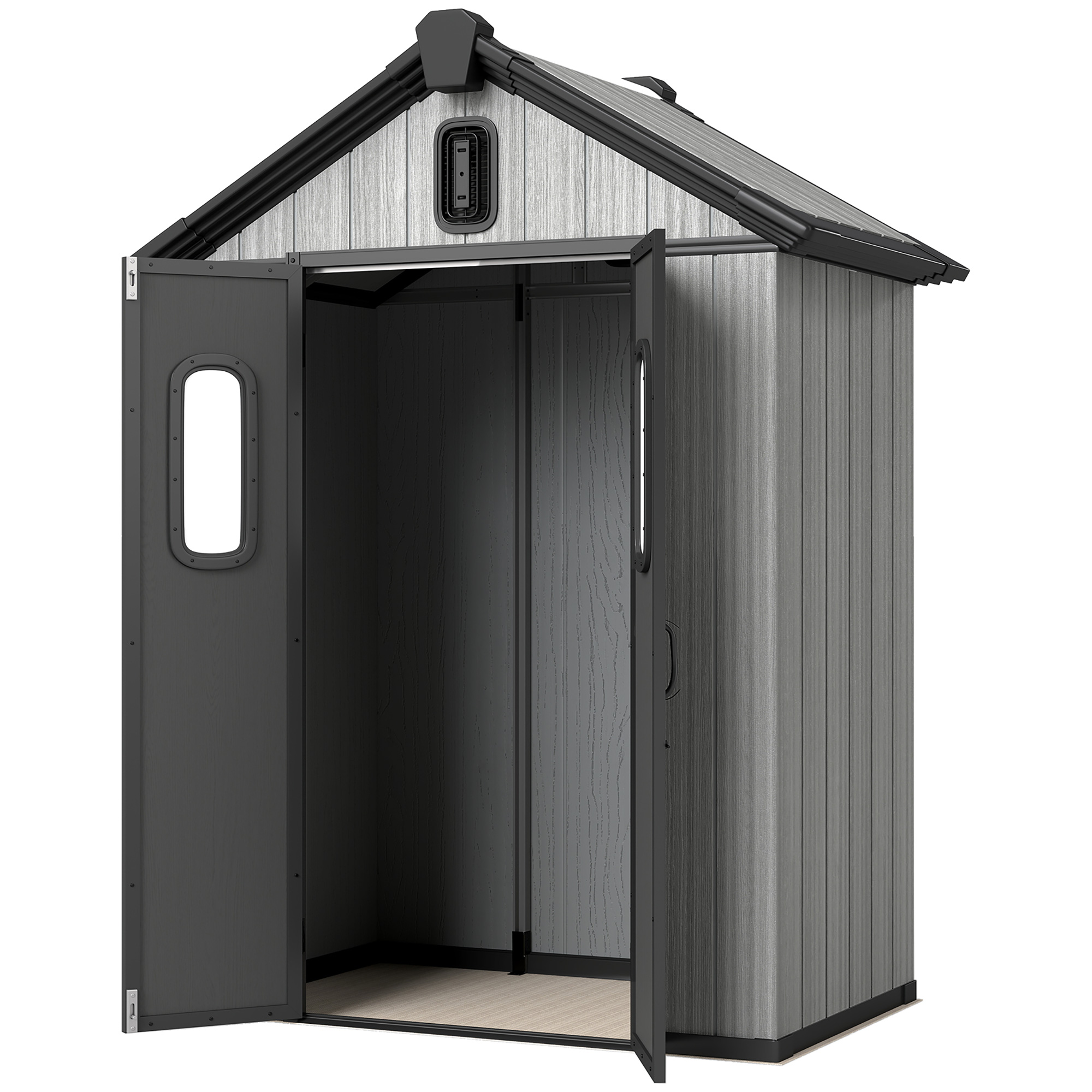  sura Gradina 160L x 98P x 217A cm, Plastic, Usi duble incuiabile, Gri [5]