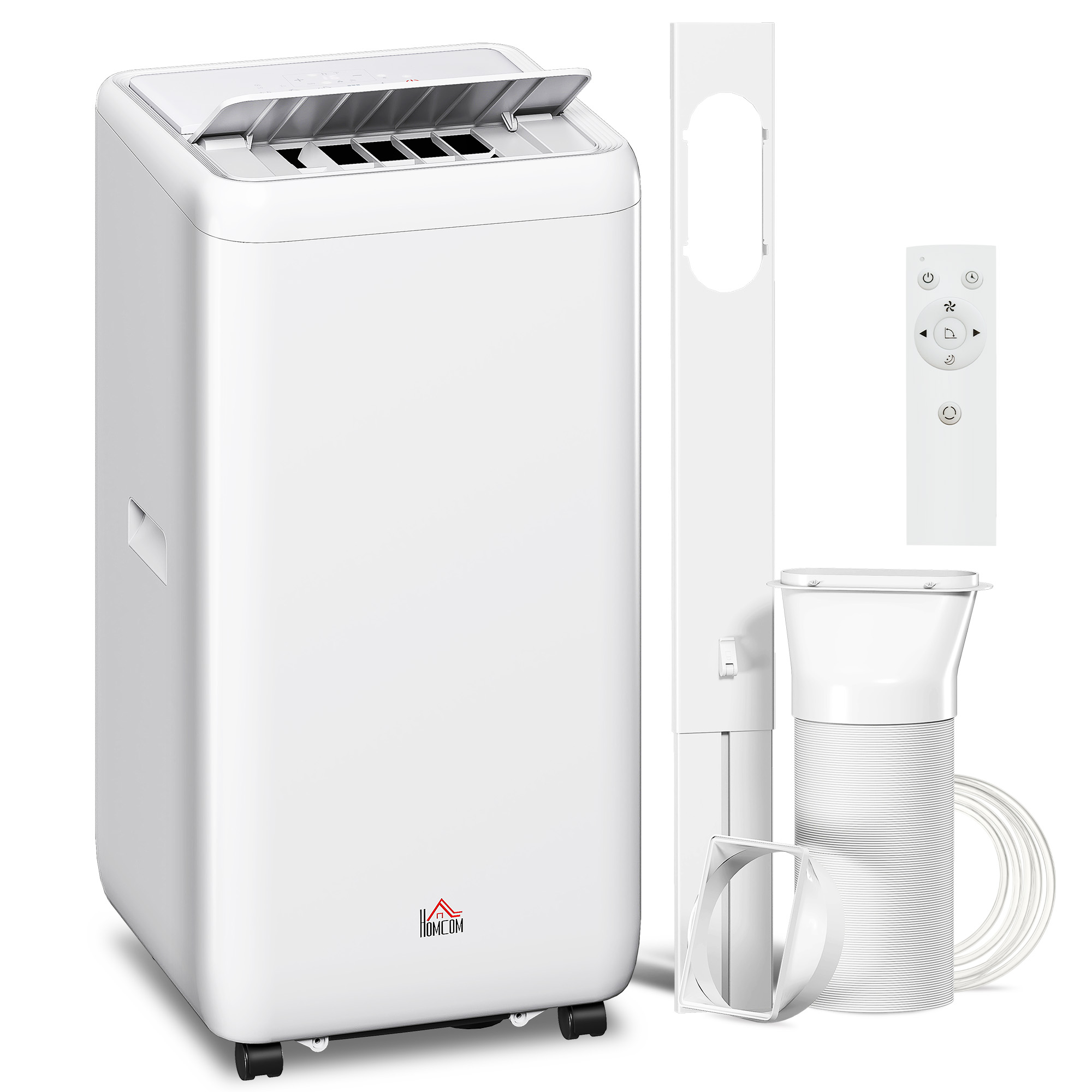 HOMCOM 12,000 BTU Portable Air Conditionerr, Cools 28m² Rooms w/ Dehumidifier, Sleep Mode & 24H Timer   Aosom UK