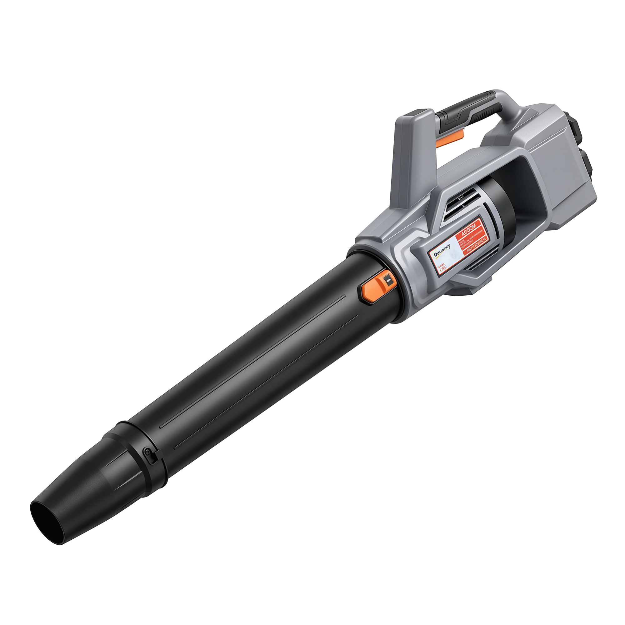 Outsunny Soplador de Hojas Sin Cable 36V con 2 Baterías de 4.0Ah y Cargador Motor sin Escobillas 1000W 3 Velocidades Gris Claro