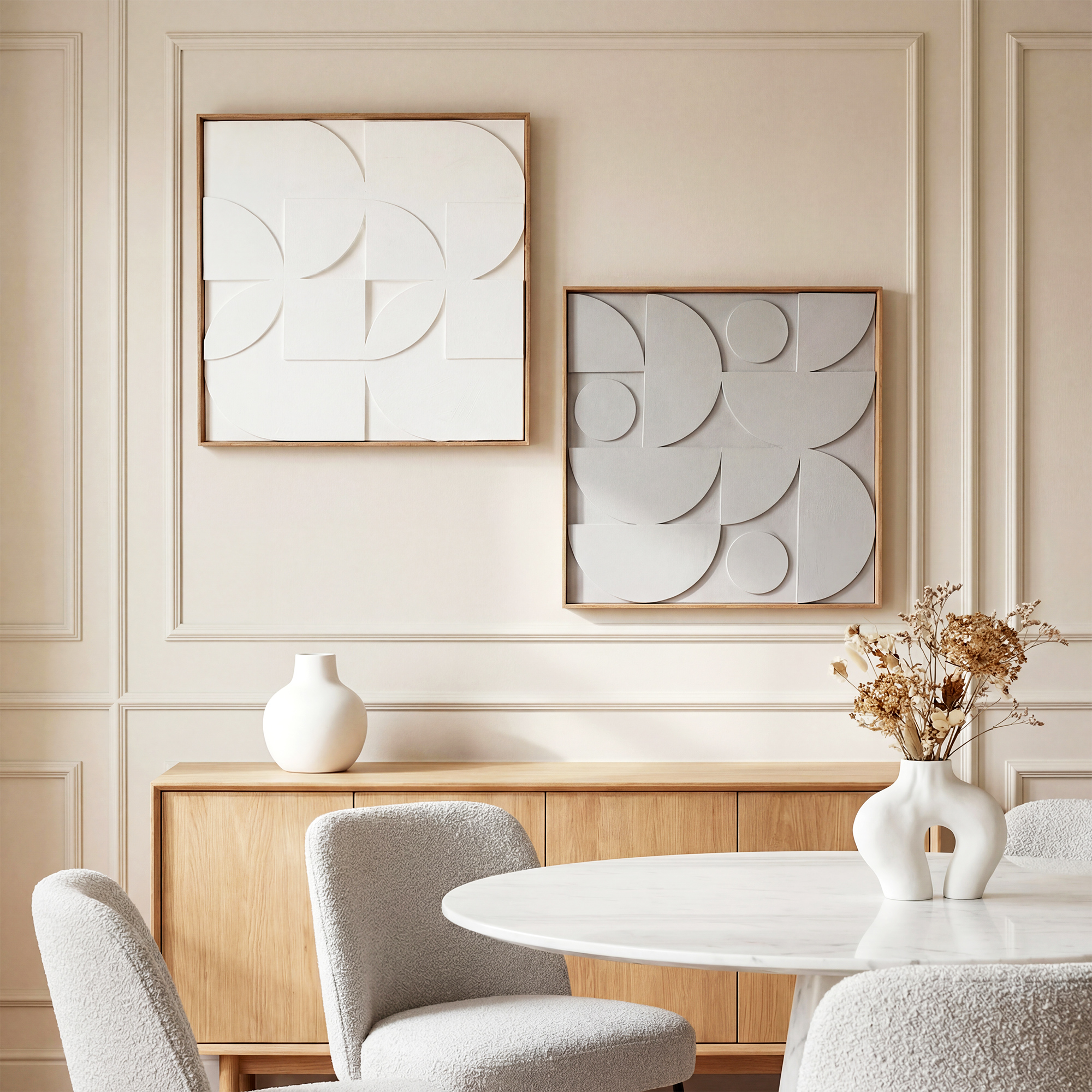 HOMCOM Wanddeko 3D 2er Set 80 cm geometrisch Wanddekoration Modern Wand Dek günstig online kaufen