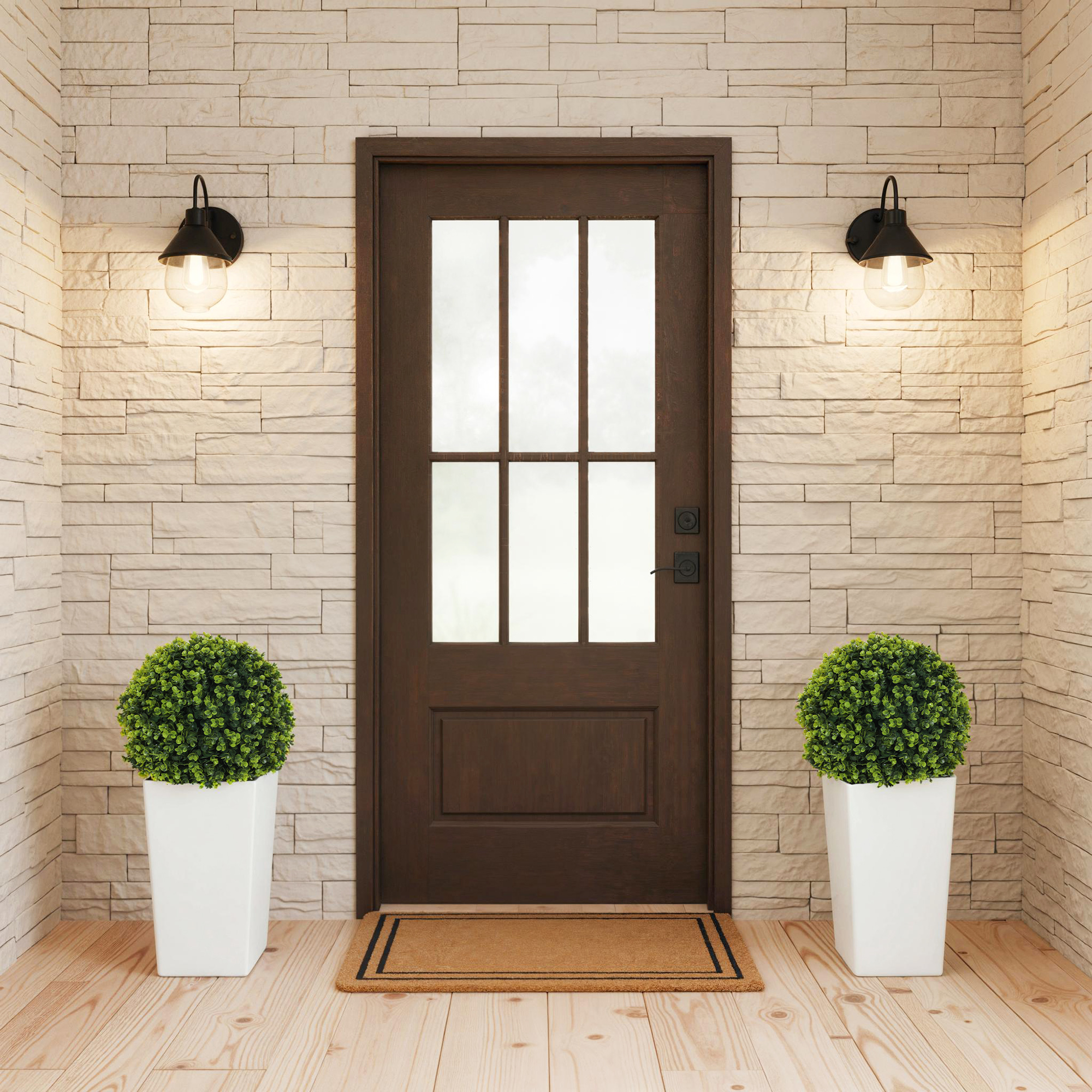 HOMCOM 2er-Set Künstlicher Eukalyptuskugeln 65 cm Kunstpflanze mit 330 Blät günstig online kaufen